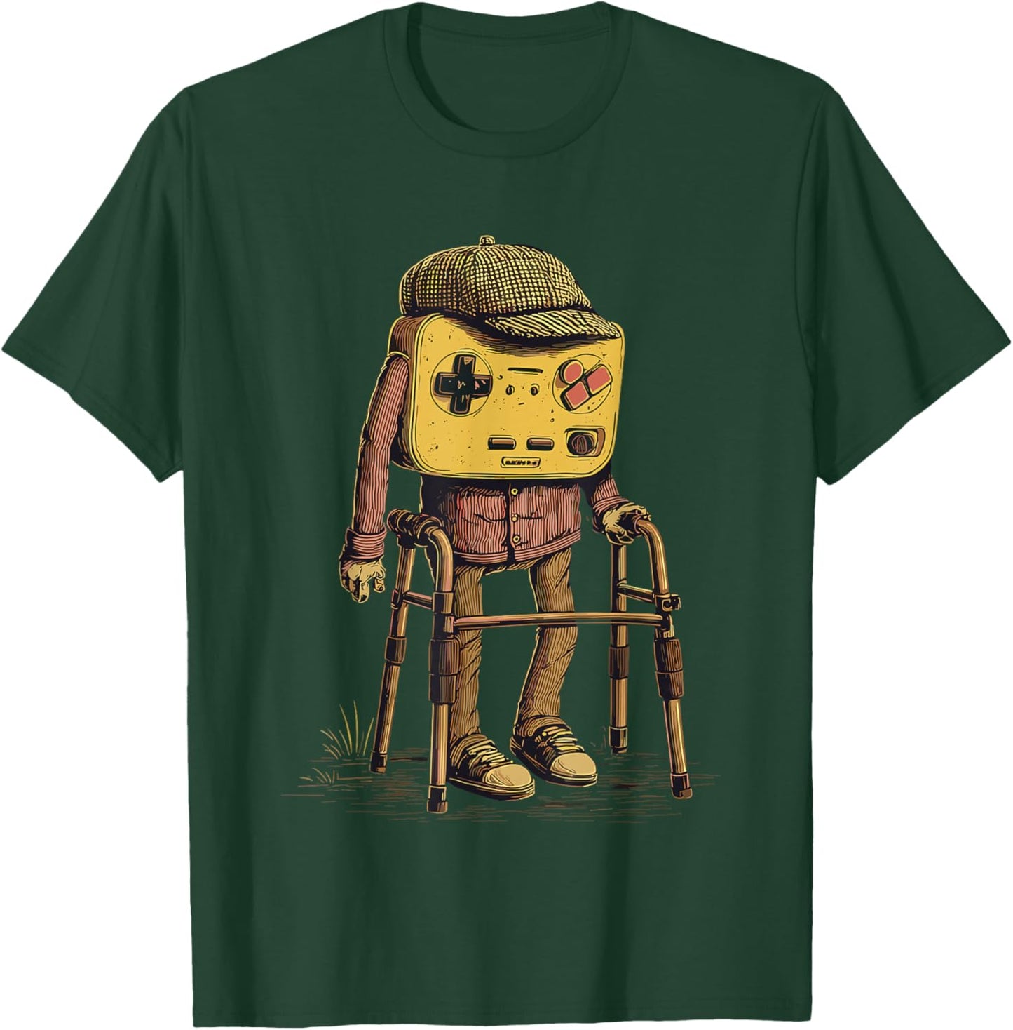 Funny Old Gaming Gamer Retro 80s 90s Video Game Old Gamer T-Shirt - T-Shirt | Forest