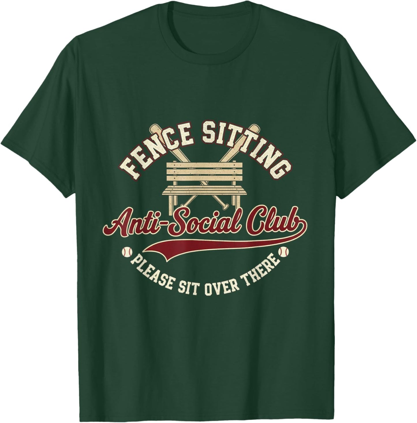 Fence Sitting Anti-Social Club Please Sit Over There T-Shirt - T-Shirt | Forest