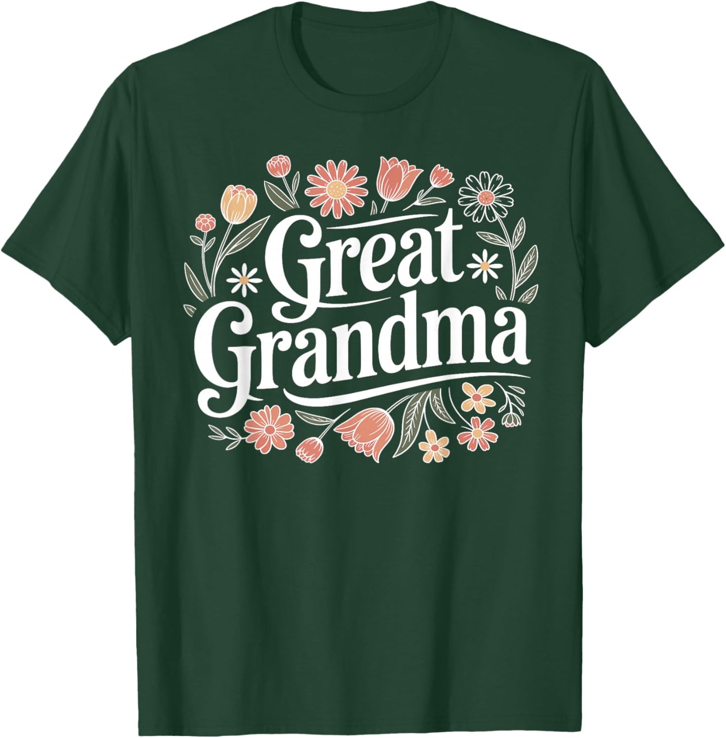Wildflowers Great Grandma Floral Mother's Day Great Grandma T-Shirt - T-Shirt | Forest