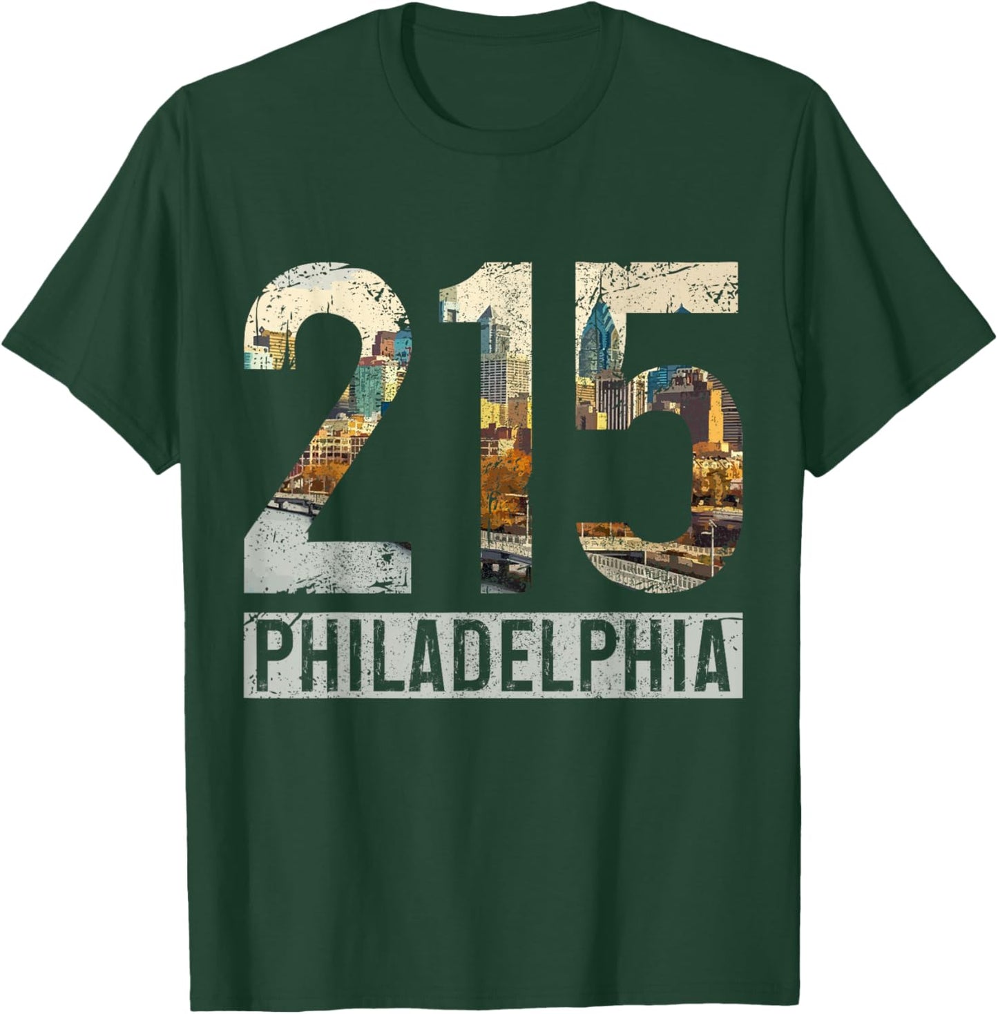 Philadelphia Pennsylvania 215 Area Code Pride Souvenirs T-Shirt - T-Shirt | Forest