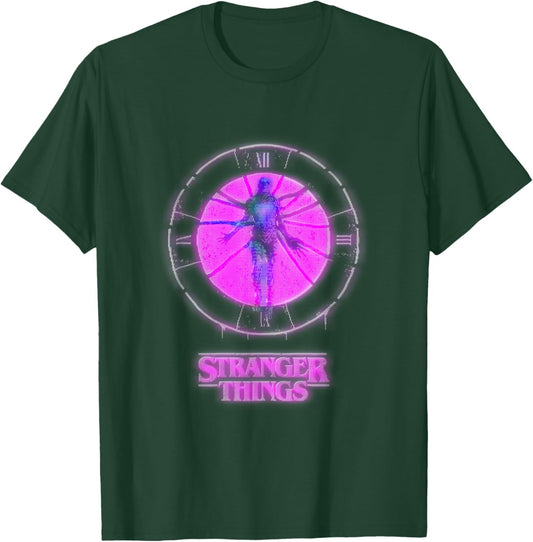 Stranger Things Season 5 Vecna Retro Neon Pink Clock Shot T-Shirt - T-Shirt | Forest