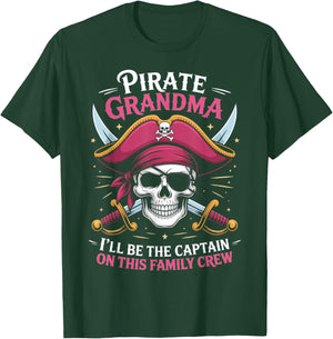 Pirate Grandma Skeleton Freeboater Boat Captain Pirate T-Shirt - T-Shirt | Forest