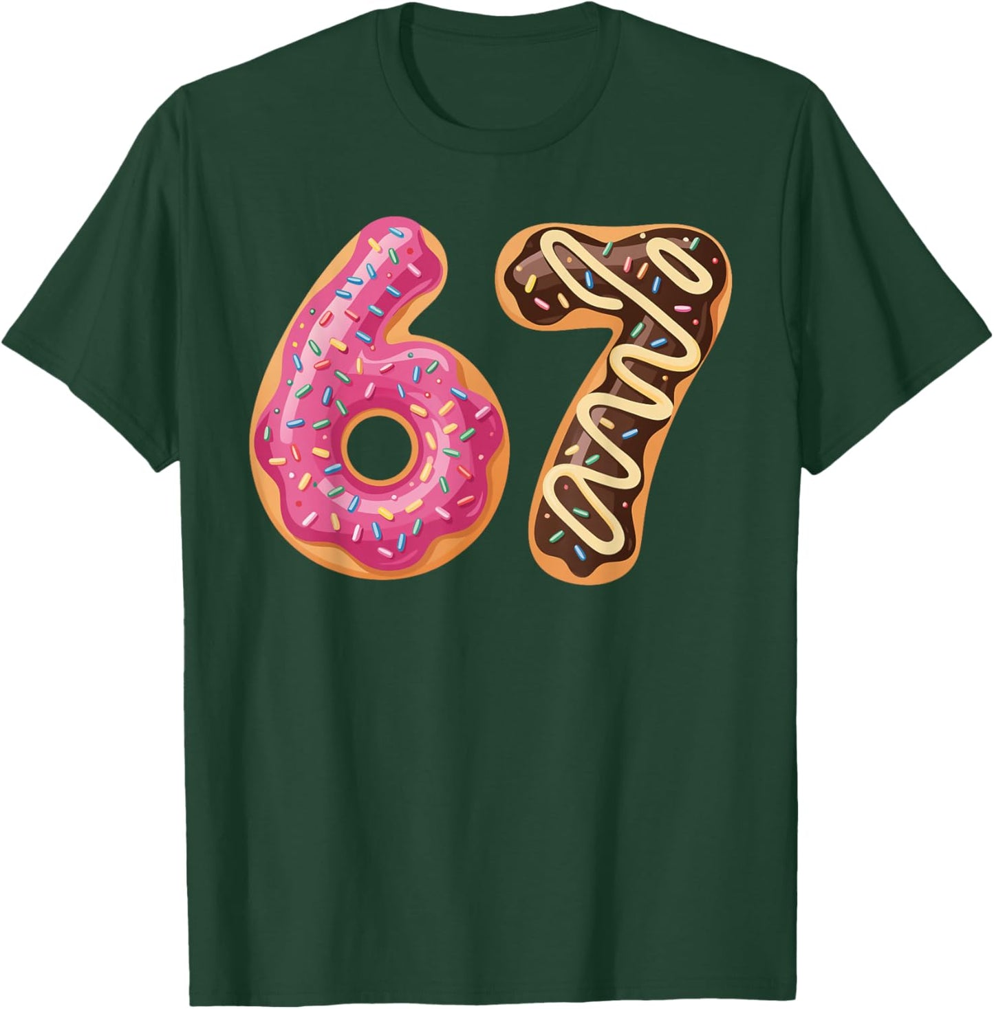 67 Six Seven Donut Meme Funny Sweet Sprinkles T-Shirt - T-Shirt | Forest