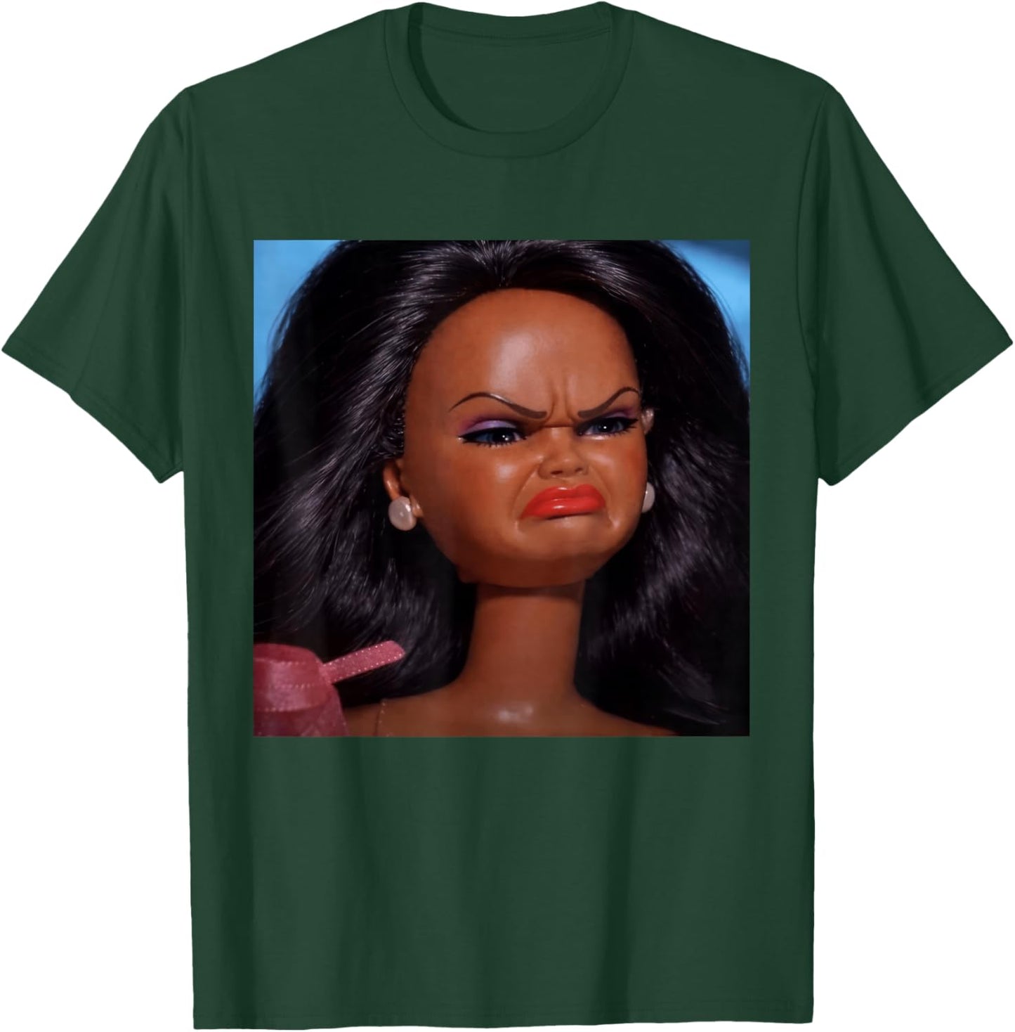 Angry Disgusted Black Doll Face Meme Reaction Meme Funny T-Shirt - T-Shirt | Forest