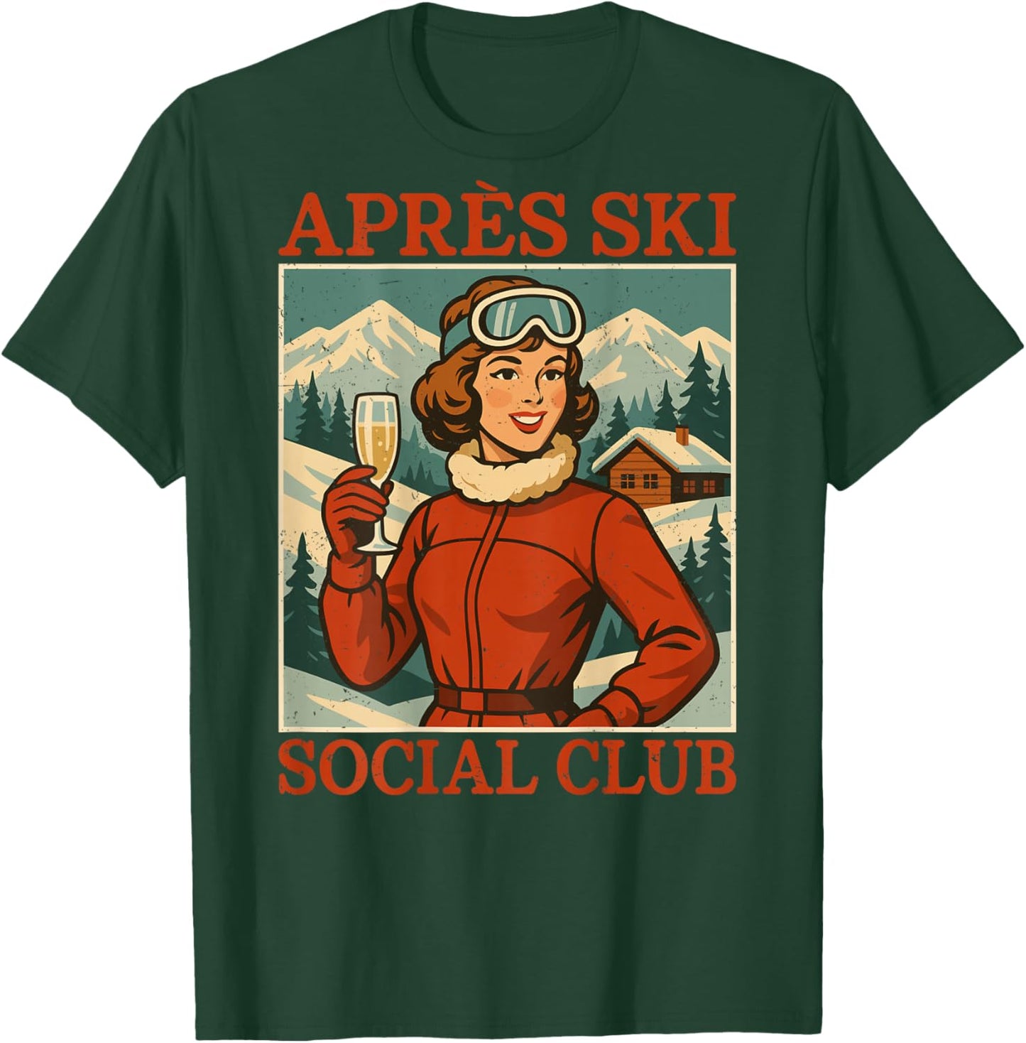 Apres Ski Social Club Retro Vintage Mountain Party T-Shirt - T-Shirt | Forest
