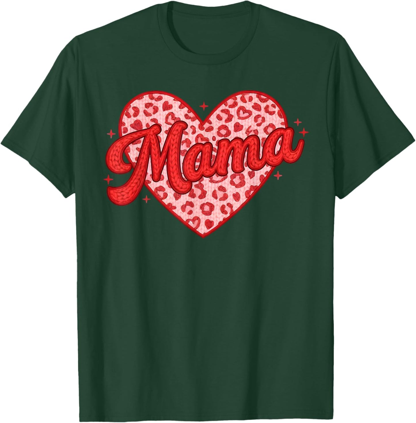 Mama Heart Love Valentine Cute Mom Valentines Day Women T-Shirt - T-Shirt | Forest