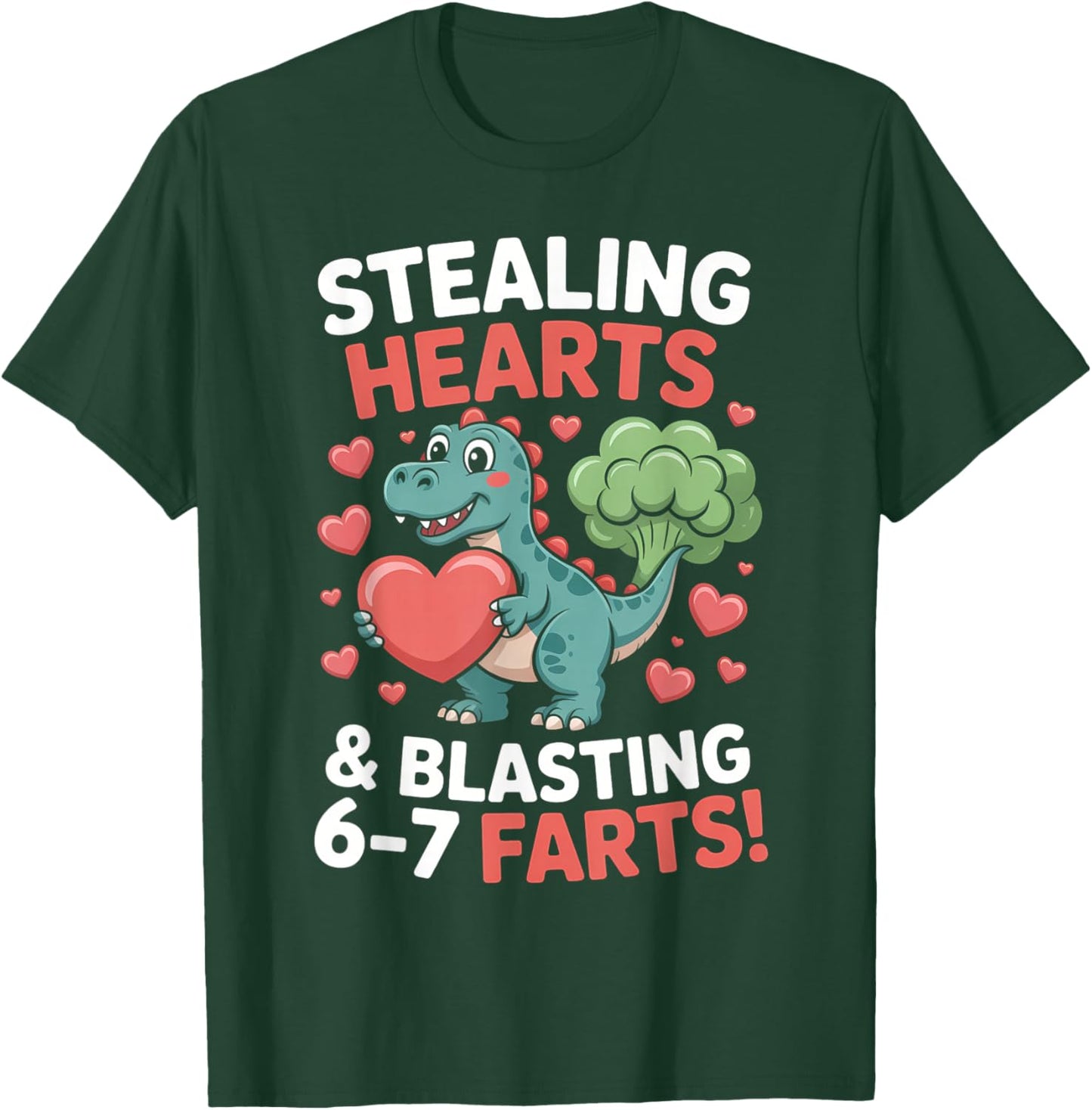 67 Meme Stealing Hearts Dinosaur Valentine's Day Kids Boys T-Shirt - T-Shirt | Forest