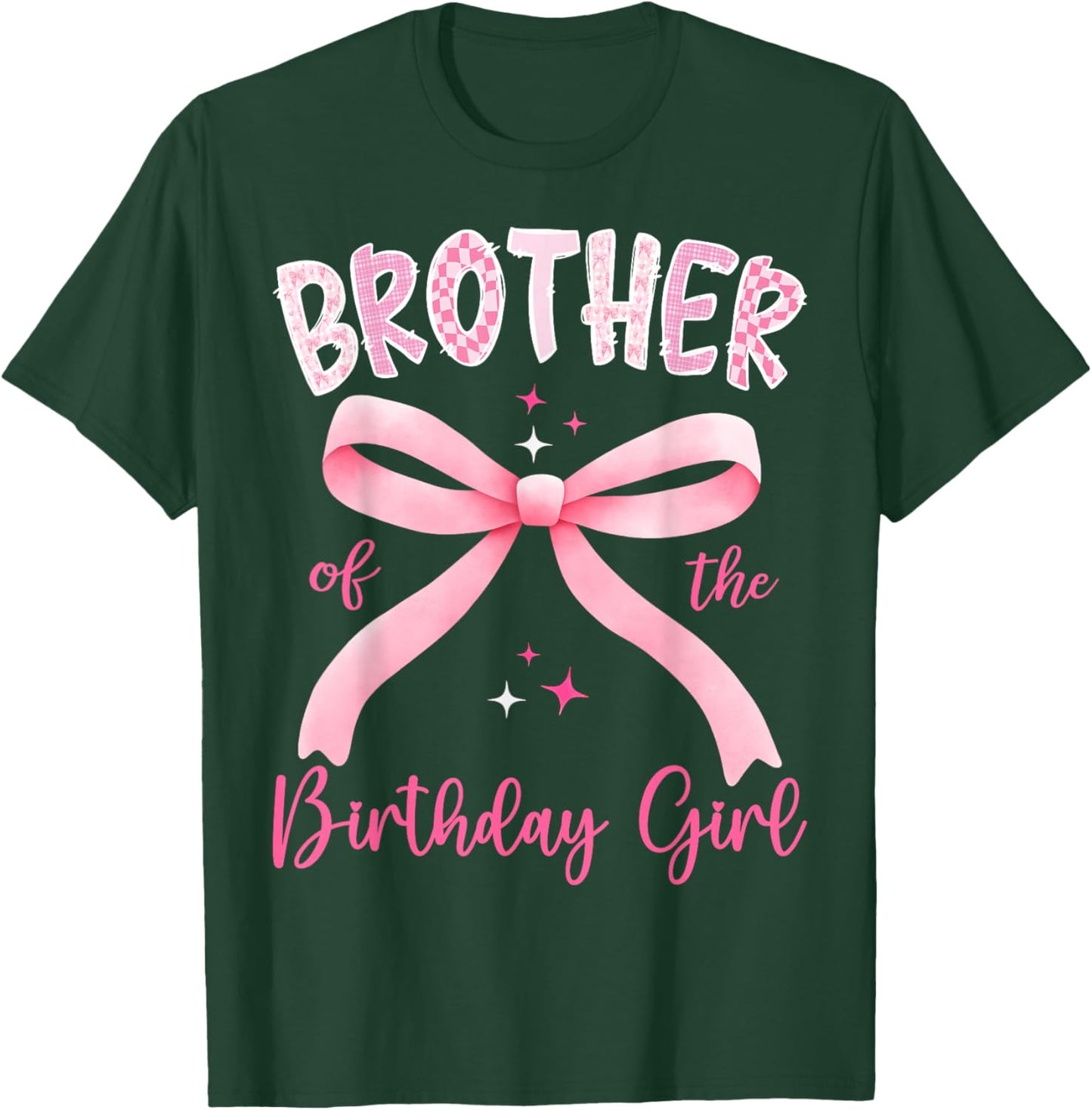 Brother of The Birthday Girl Pink Coquette Bow Family T-Shirt - T-Shirt | Forest