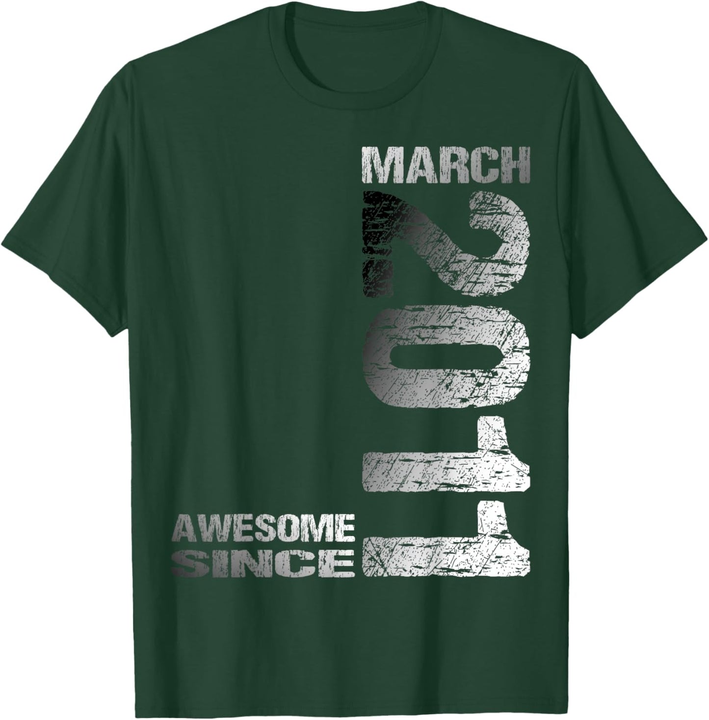 Awesome Since March 2011 Vintage 15. Birthday T-Shirt - T-Shirt | Forest
