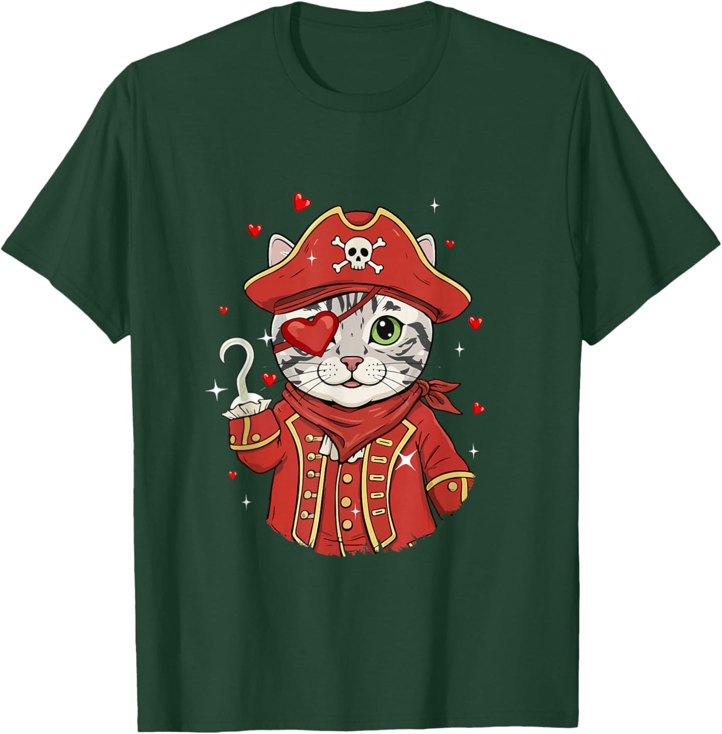 American Shorthair As Pirate Valentine's Day Owner Kids T-Shirt - T-Shirt | Forest