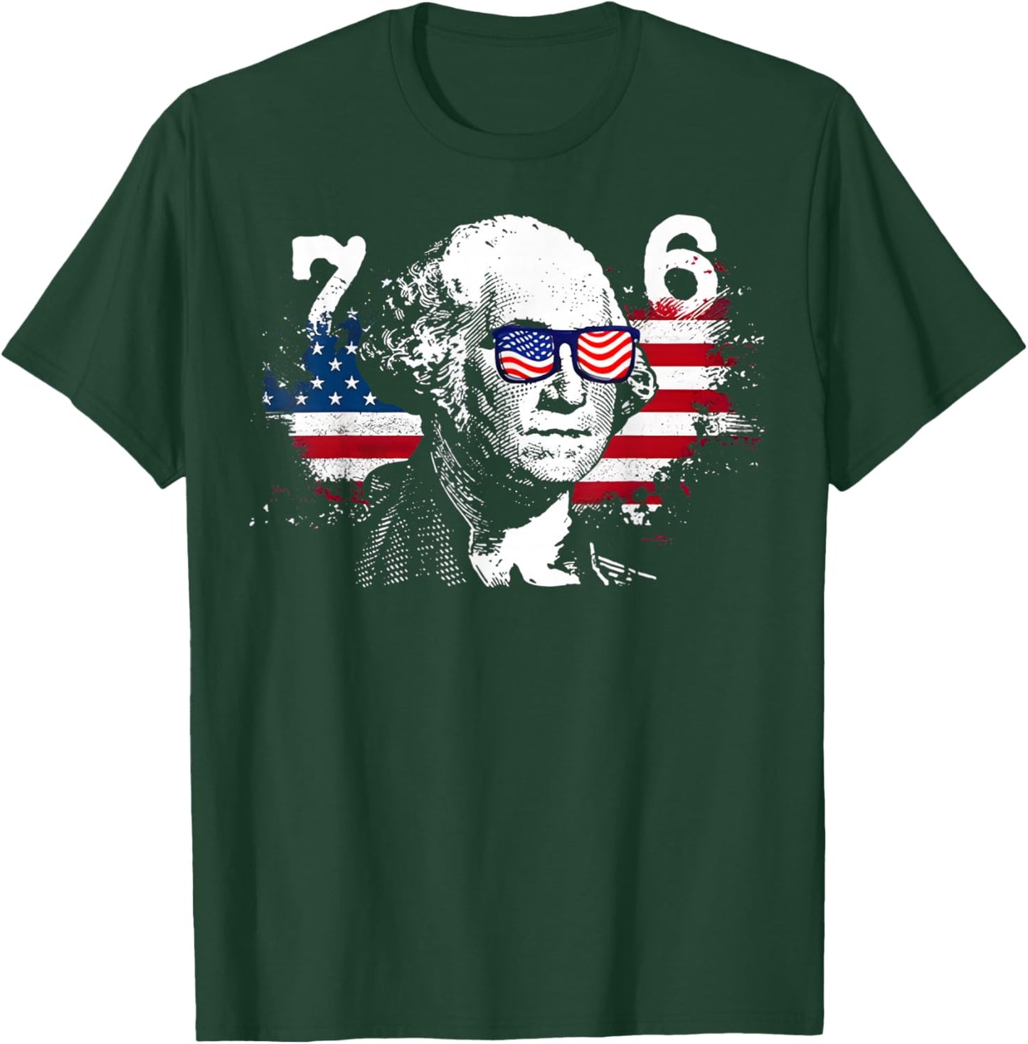 6-7 7-6 George Washington Shirt Six Seven Vintage USA Flag T-Shirt - T-Shirt | Forest