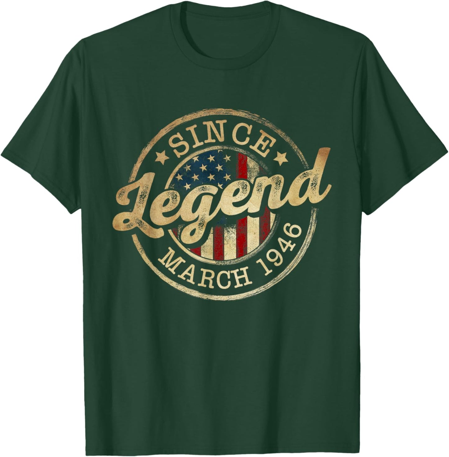 Legend Since March 1946 Vintage 80th Birthday Classic T-Shirt - T-Shirt | Forest