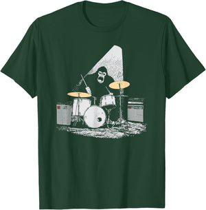 Bigfoot Drummer Retro Drums T-Shirt - T-Shirt | Forest