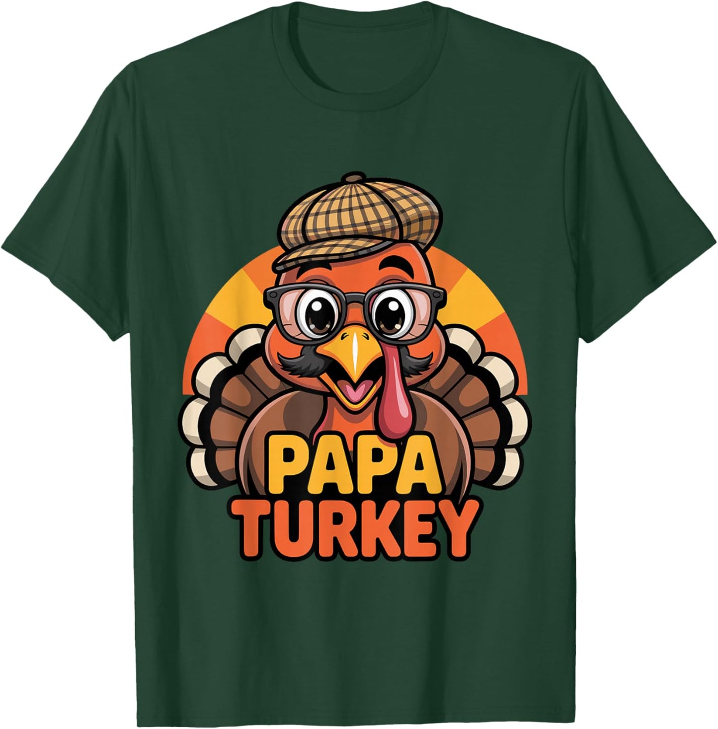 Funny Thanksgiving Papa Turkey Family Matching Men T-Shirt - T-Shirt | Forest