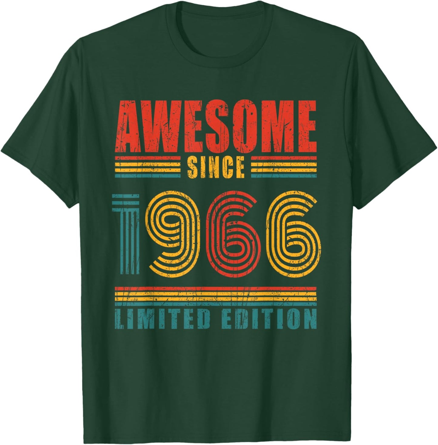 60th Birthday Awesome Since 1966 Vintage 60 Birthday T-Shirt - T-Shirt | Forest