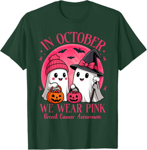 Breast Cancer Halloween in October We Wear Pink T-Shirt - T-Shirt | Forest