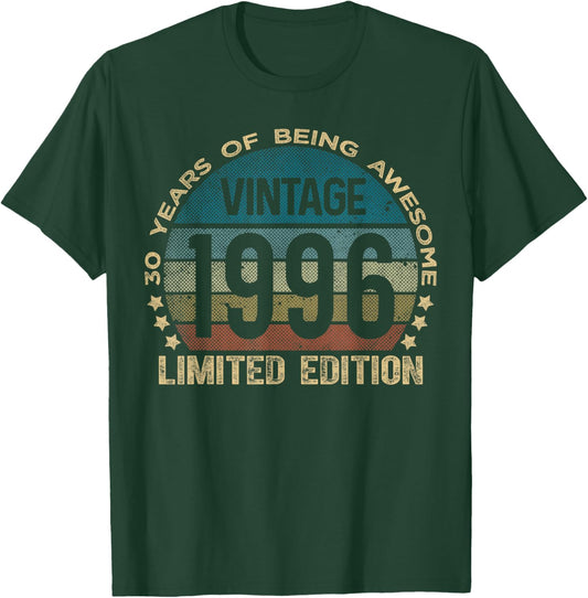 30 Year Old Gifts Vintage 1996 Limited Edition 30th Birthday T-Shirt - T-Shirt | Forest