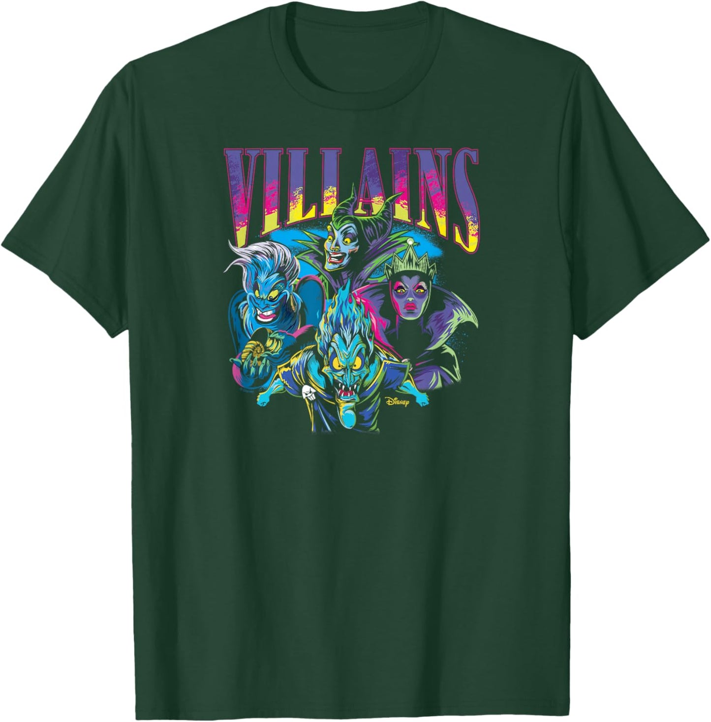 Blacklight Disney Villains Hades Ursula Maleficent Queen T-Shirt - T-Shirt | Forest