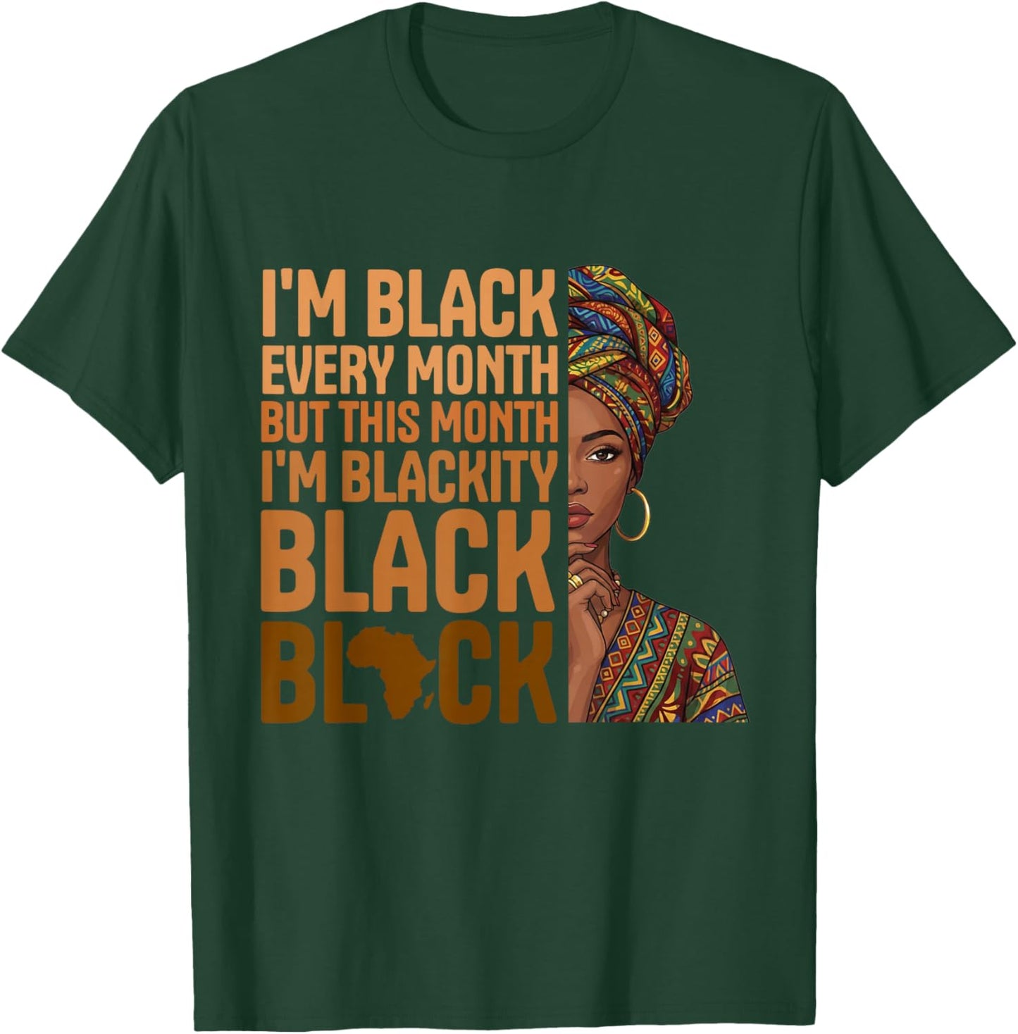 Blackity Black History Month Africa Map Men Women Pride T-Shirt - T-Shirt | Forest