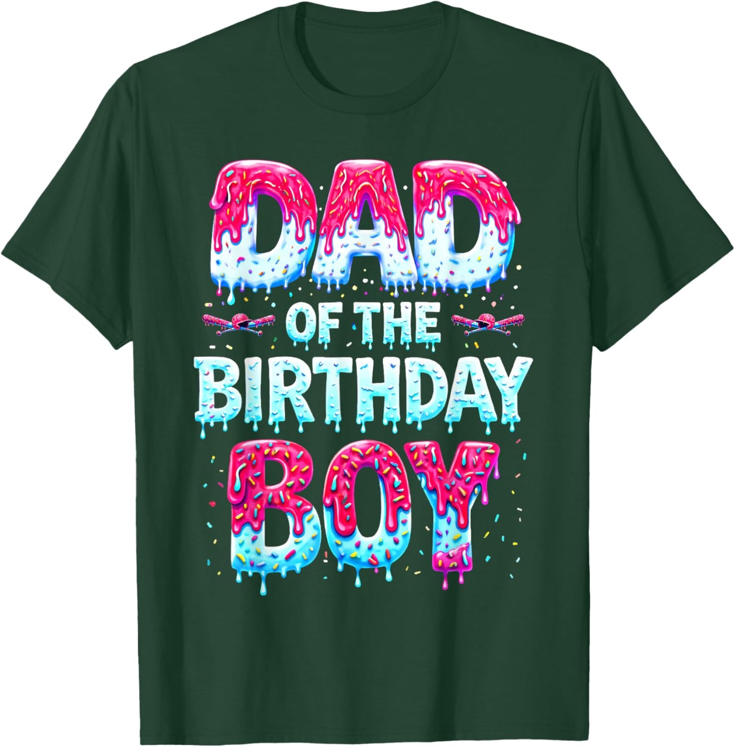 Dad of The Birthday Boy Ice Cream Baseball Family Party T-Shirt - T-Shirt | Forest