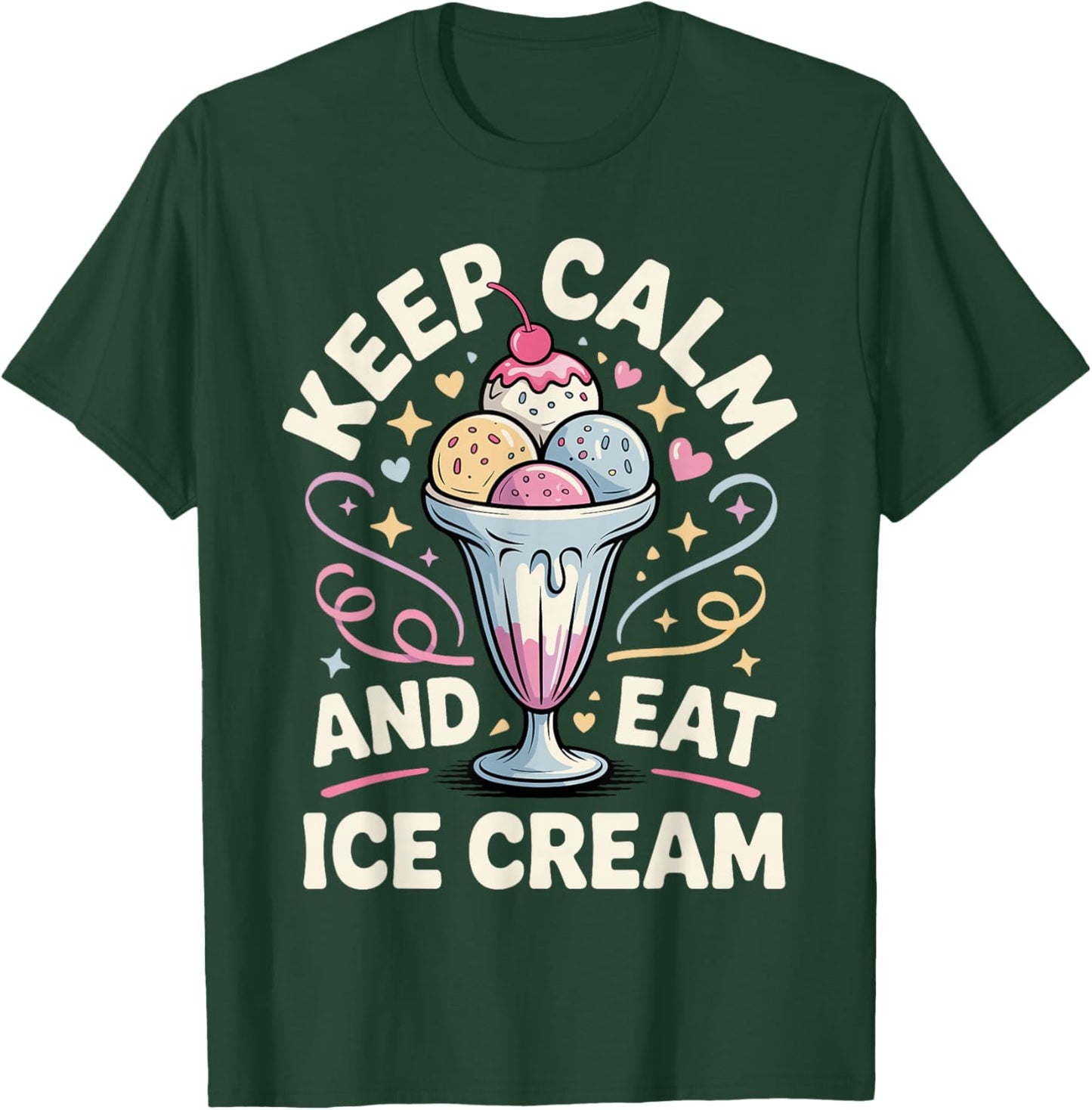 Funny Ice Cream Art Women Kids Dessert Ice Cream Fan T-Shirt - T-Shirt | Forest
