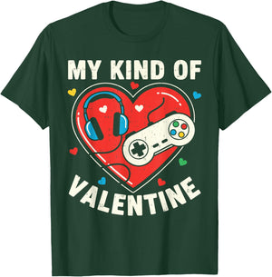 Video Game Funny Gamer Valentines Day for Teens Boys Kids T-Shirt - T-Shirt | Forest