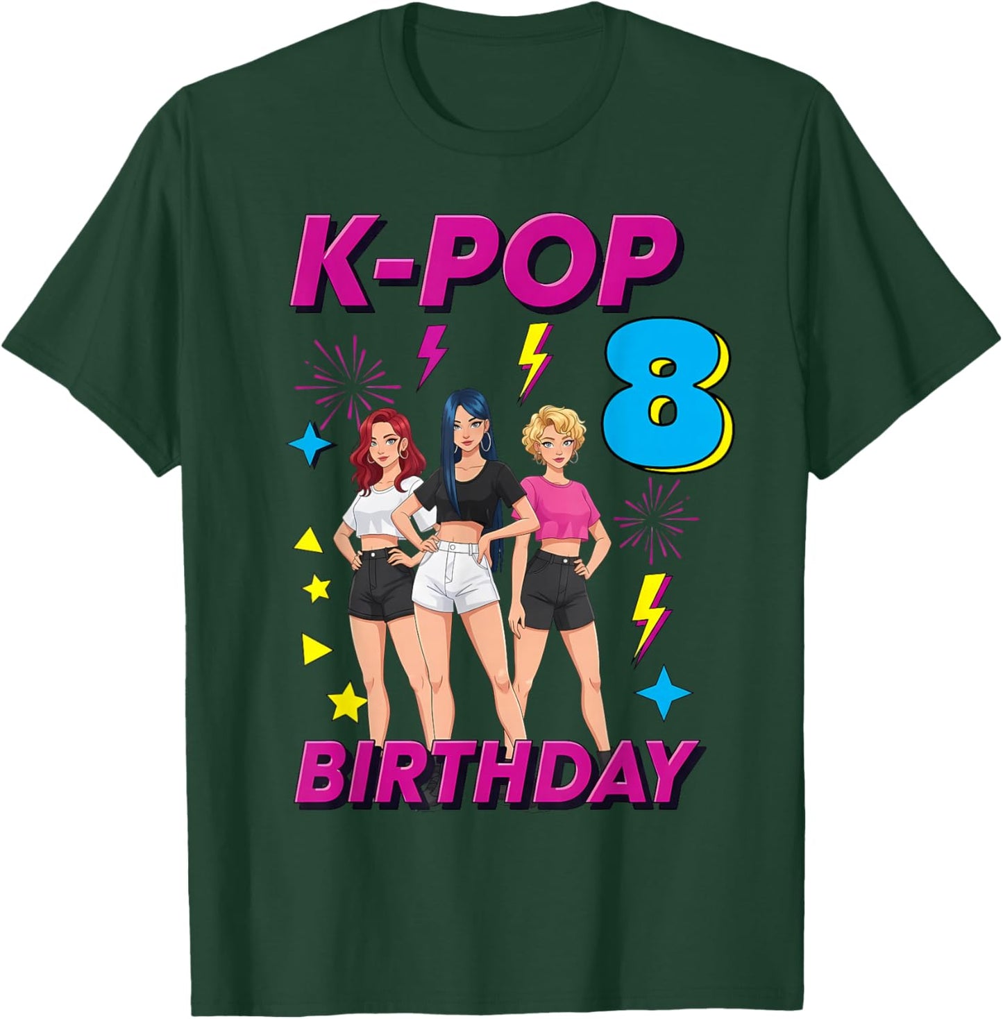 8 Years Old Birthday K Pop Kids 8th Birthday Girls K-pop T-Shirt - T-Shirt | Forest