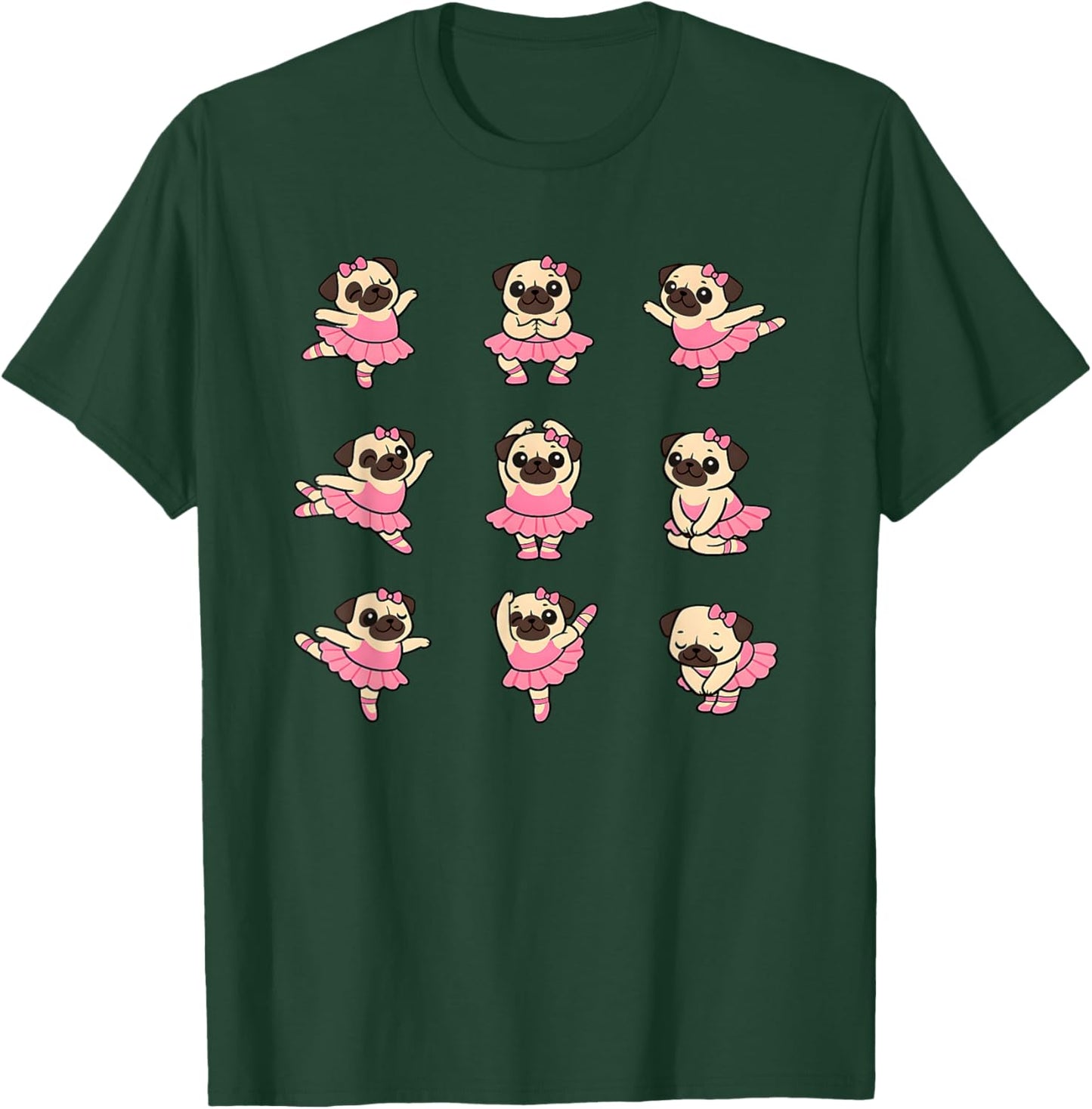 Funny Pug Ballet Ballerina Dance Costume T-Shirt - T-Shirt | Forest