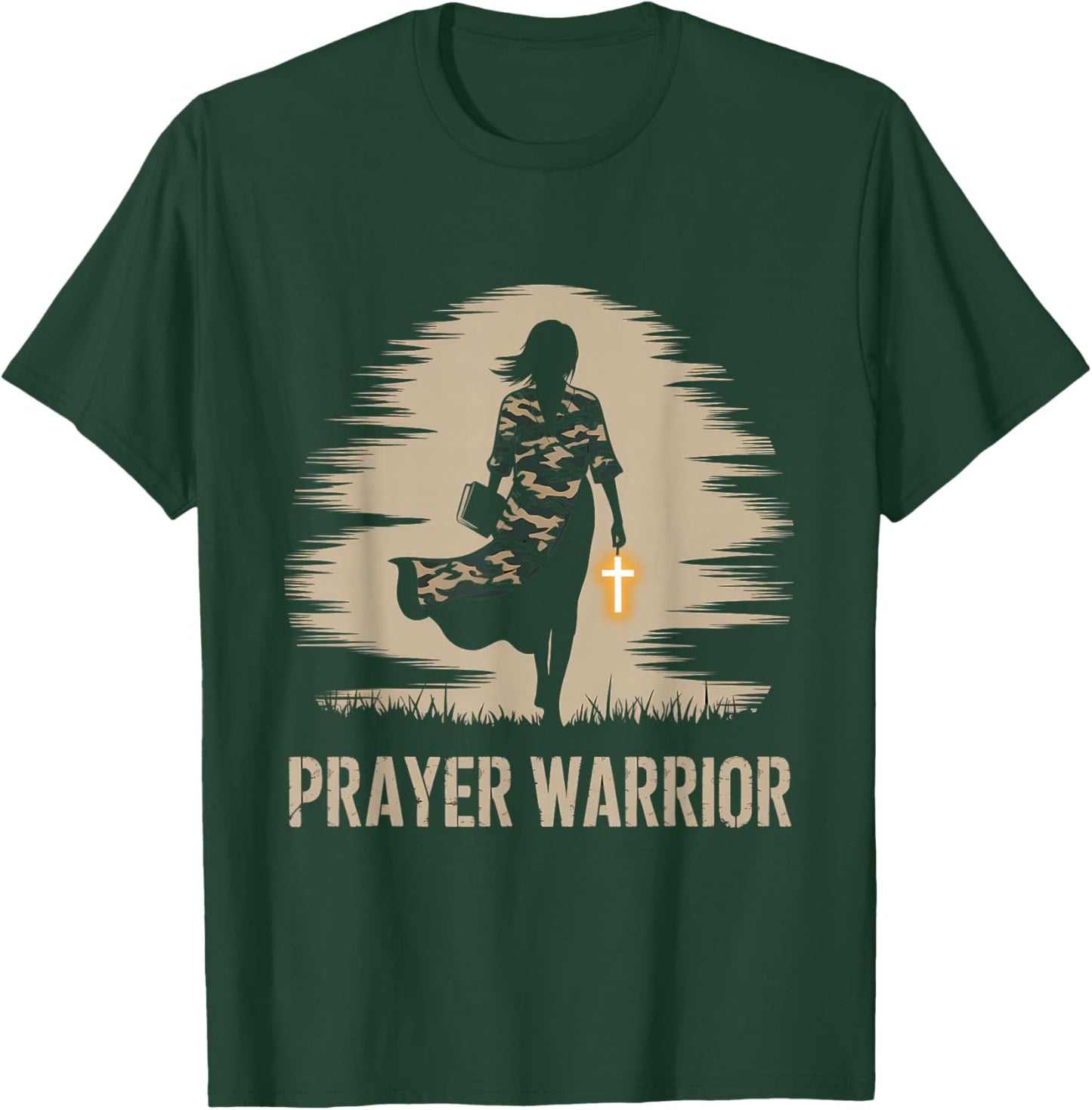 Prayer Warrior God Jesus Christian Black Girl Women T-Shirt - T-Shirt | Forest