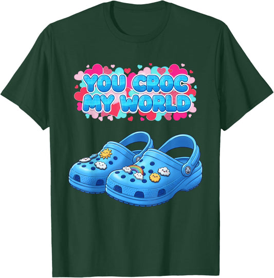 You Croc My World Funny Valentine Couples Pun T-Shirt - T-Shirt | Forest