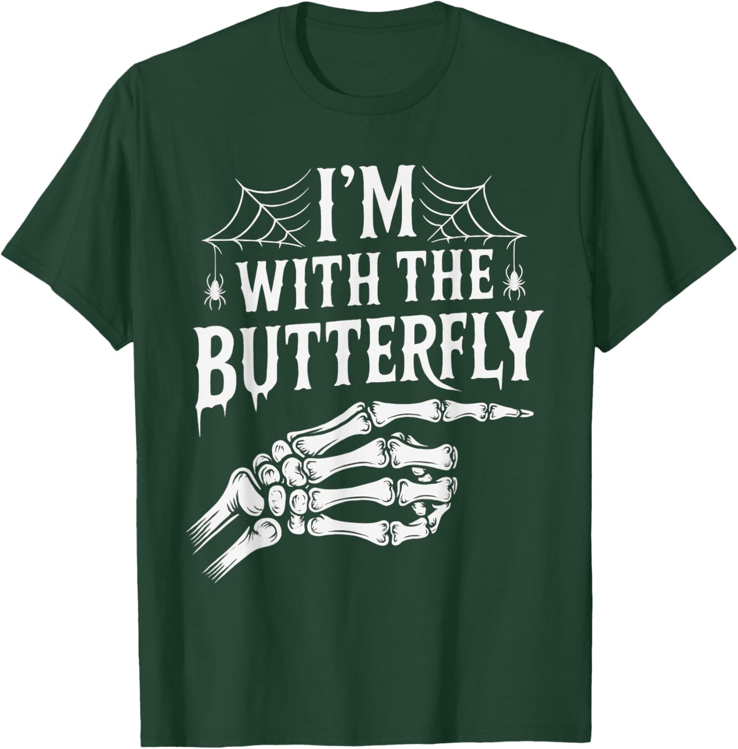 I'm with Butterfly Halloween Costume Couples Matching T-Shirt - T-Shirt | Forest