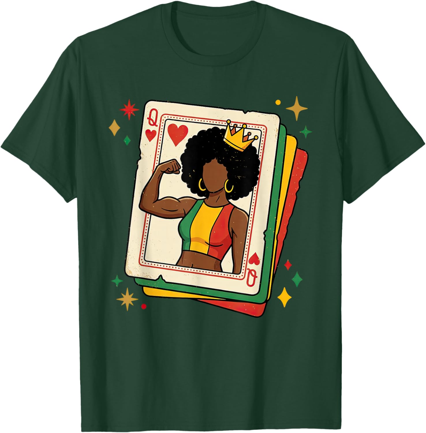 Black Queen African American Black History Month Melanin T-Shirt - T-Shirt | Forest