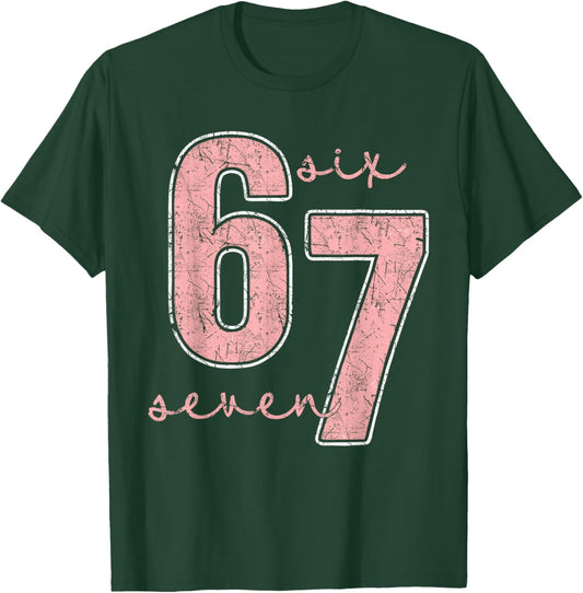 Six Seven Pink Number 67 Couple 6 7 Couple Halloween Costume T-Shirt - T-Shirt | Forest