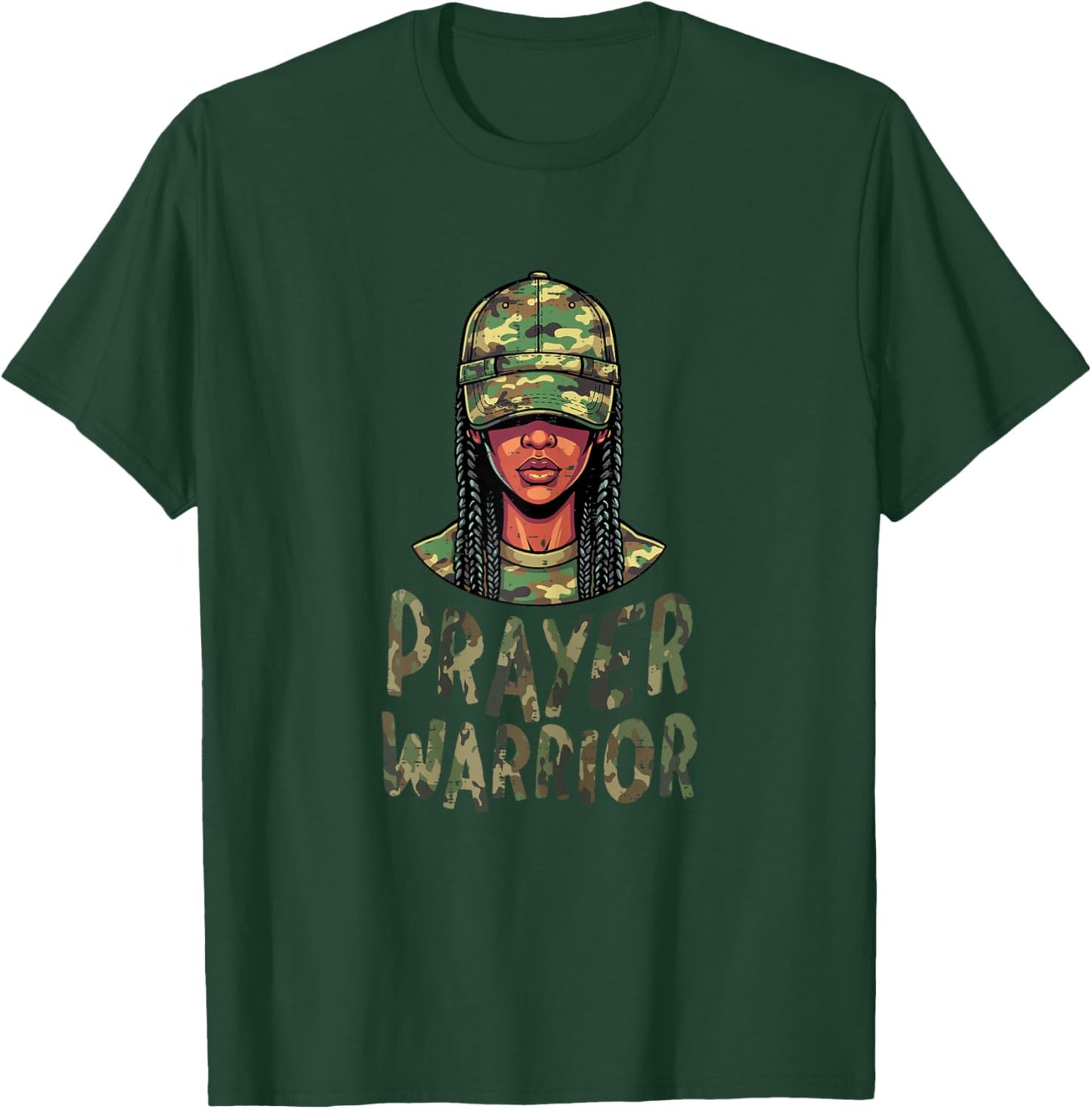 Christian Camo Woman Prayer Warrior Jesus Women Girls Kids T-Shirt - T-Shirt | Forest