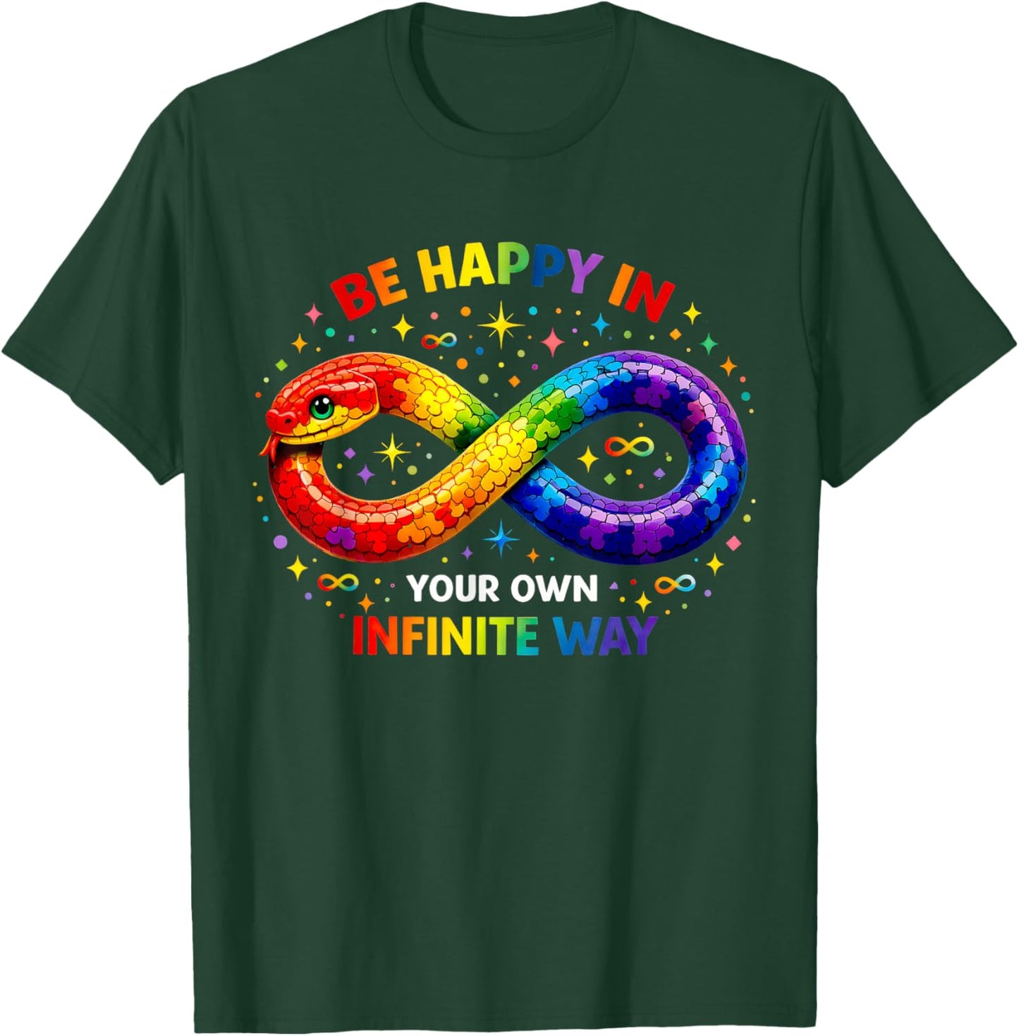 Infinite Snake Be Happy in Your Own Way Autism Awareness Kid T-Shirt - T-Shirt | Forest