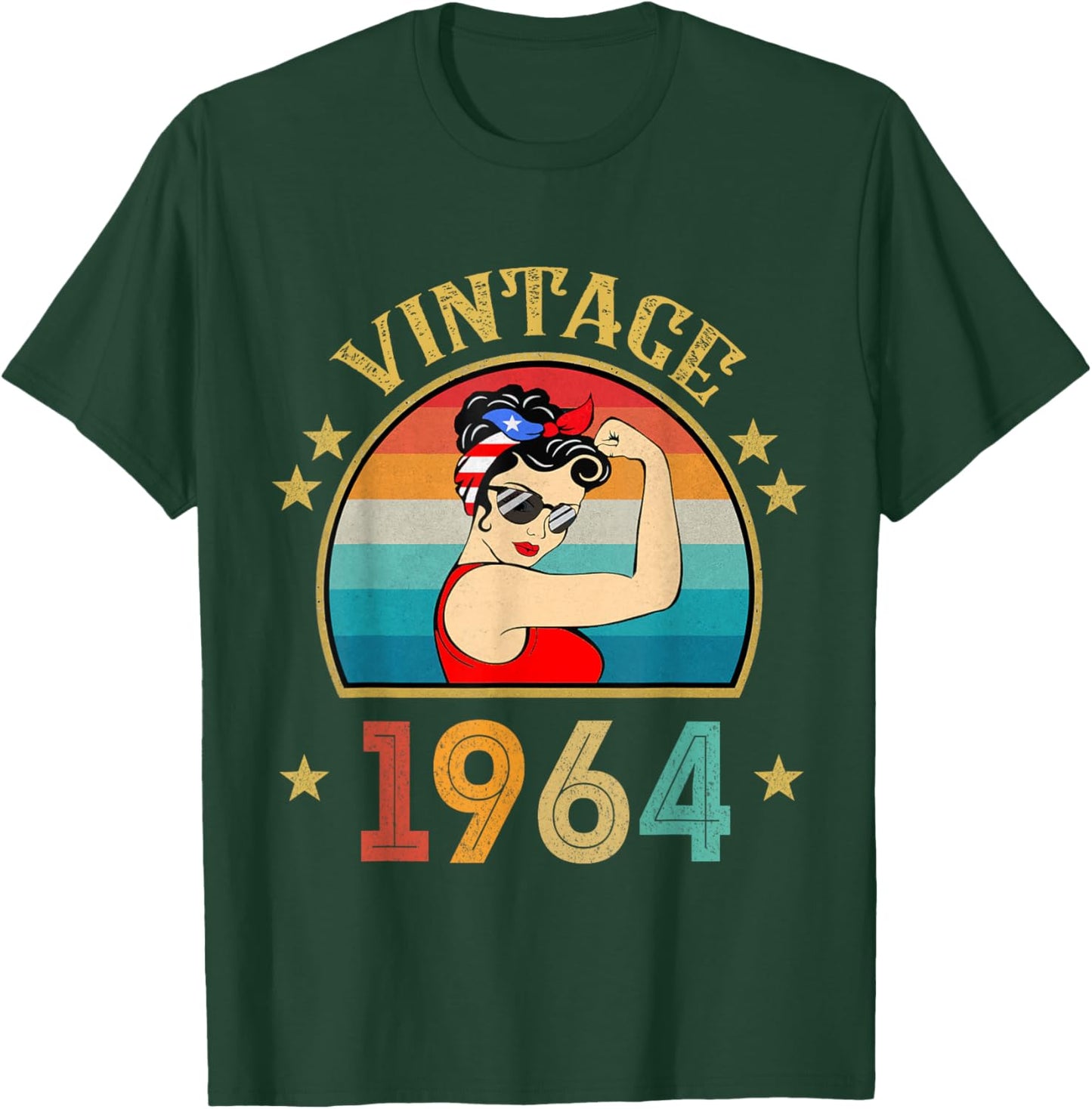 62th Birthday Gift 62 Years Old Retro Vintage 1964 T-Shirt - T-Shirt | Forest