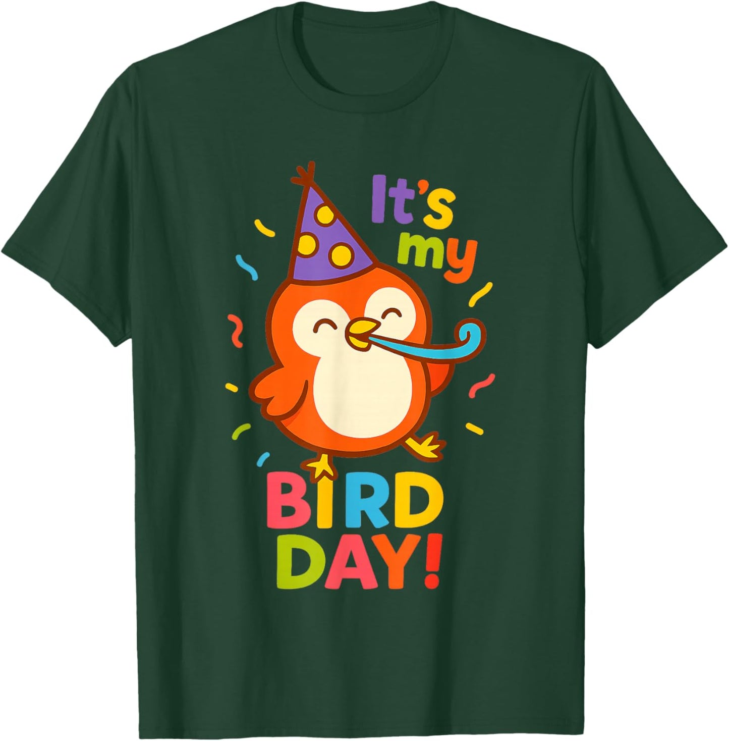 Funny It's My Bird Day Birthday Cartoon for Kids T-Shirt - T-Shirt | Forest
