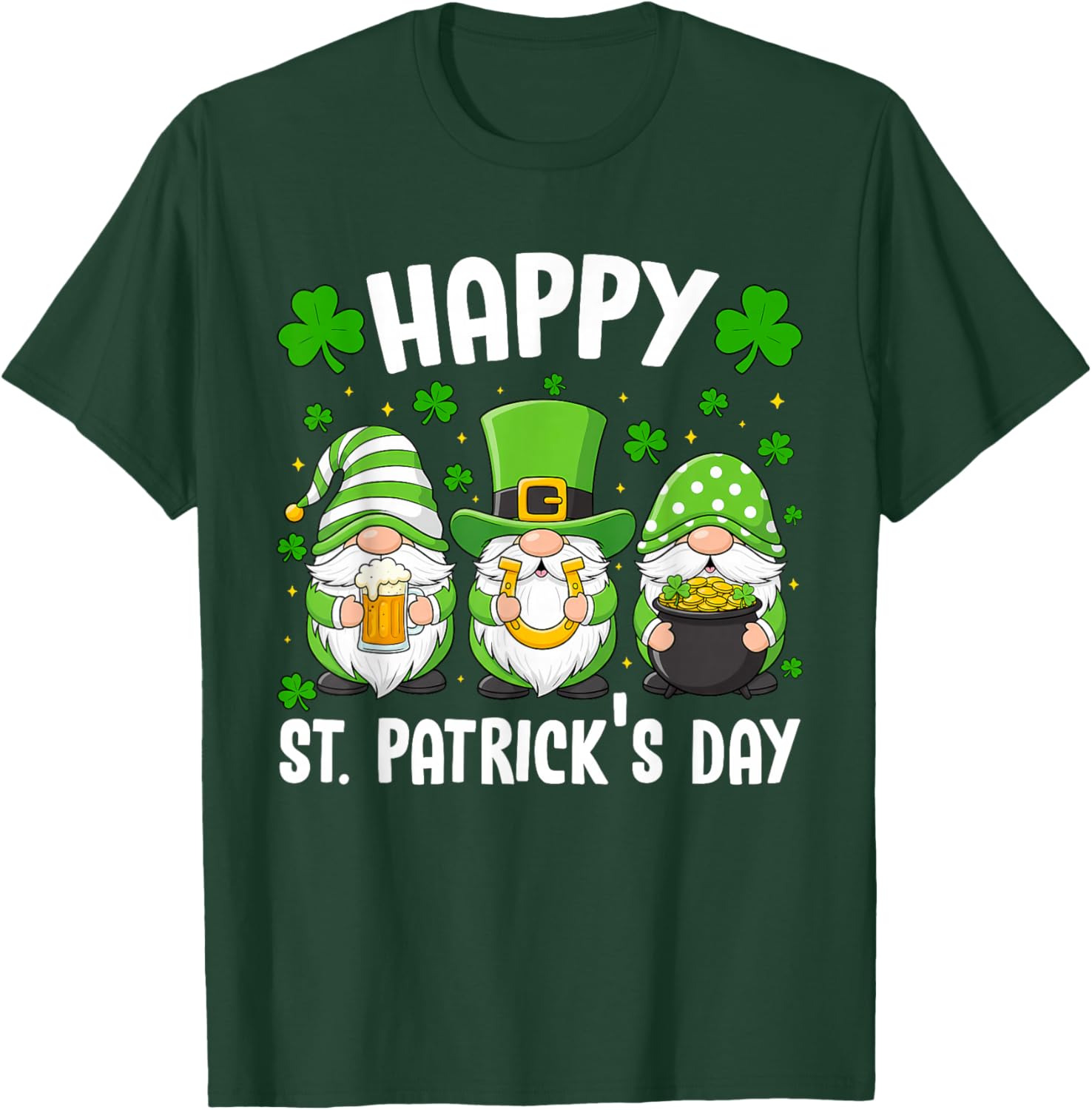 Irish Gnome Green St Patricks Day Women Saint Patricks Girls T-Shirt - T-Shirt | Forest