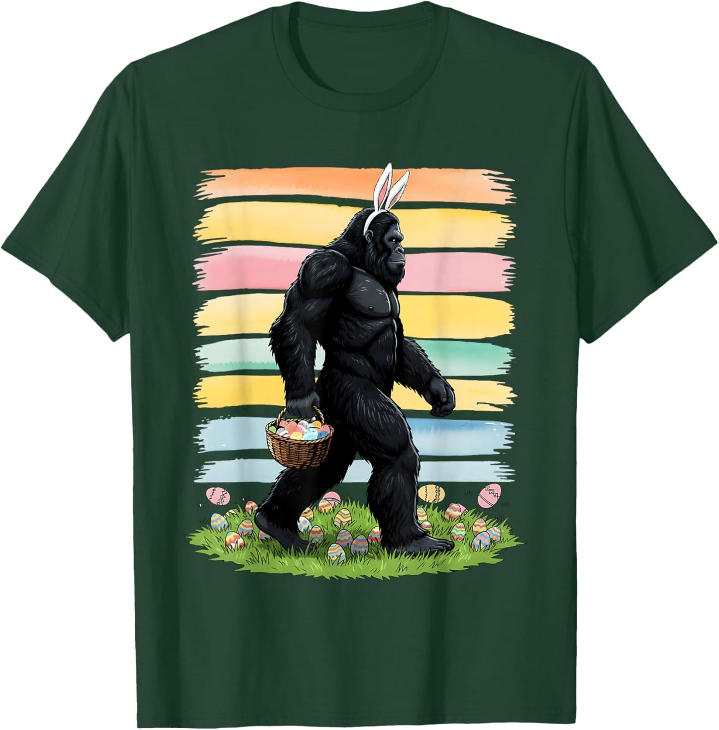 Easter Day Funny Bigfoot Sasquatch Easter Eggs Men Women Kid T-Shirt - T-Shirt | Forest