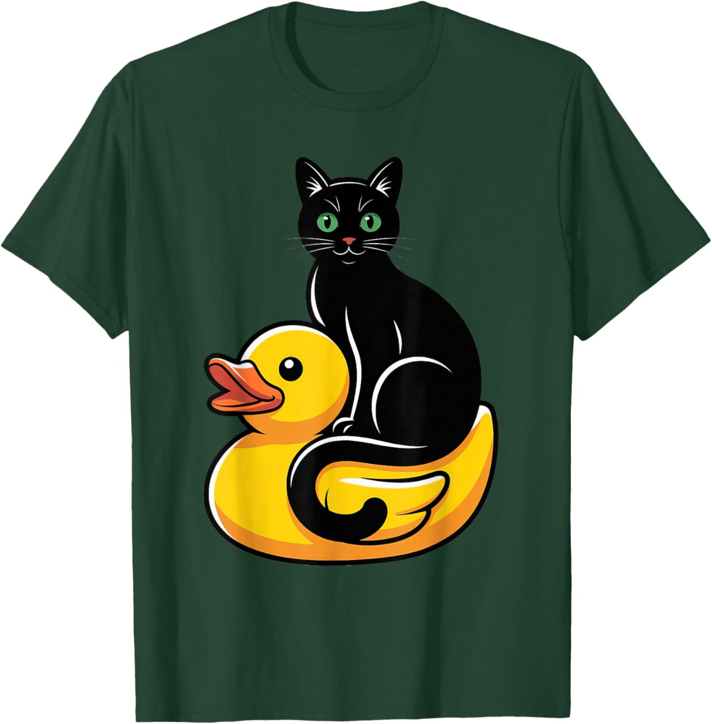 Cute Black Cat Rubber Duck T-Shirt - T-Shirt | Forest