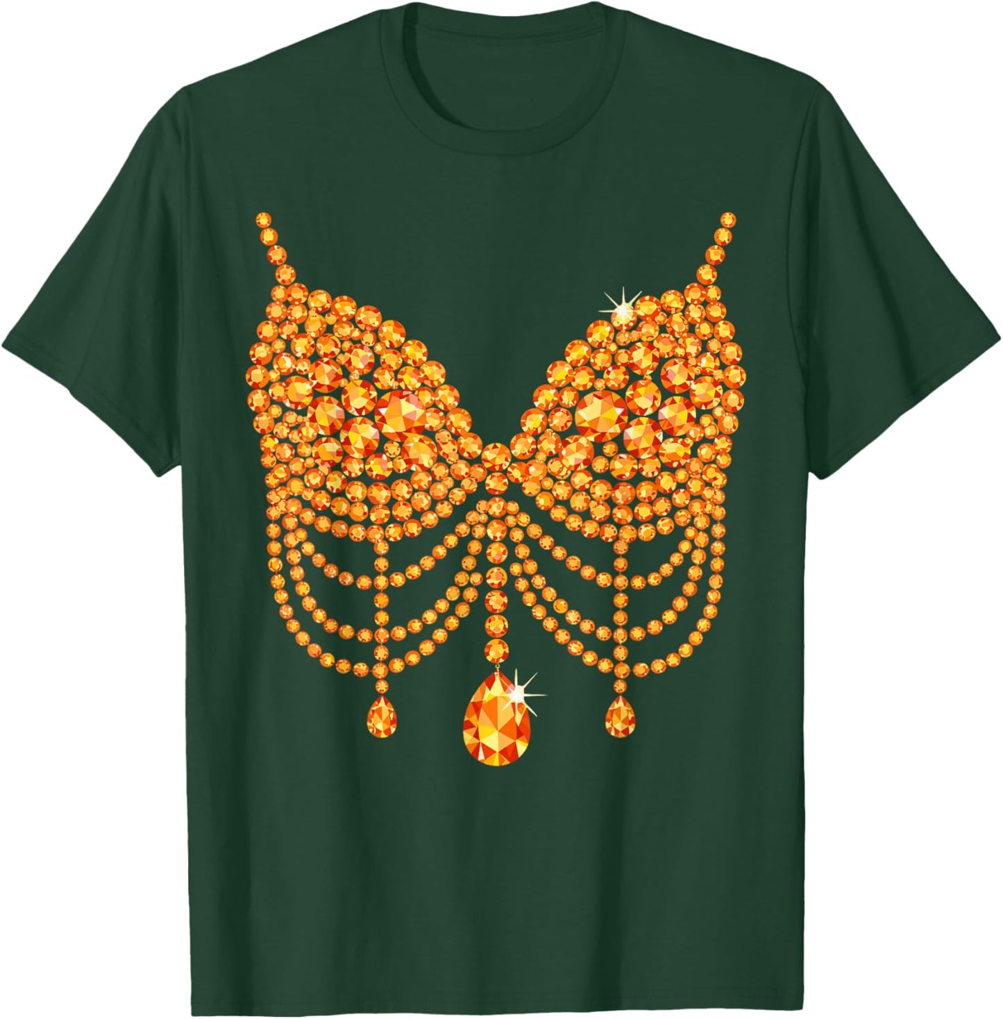 Halloween Orange Bra Design Costume Show Girls T-Shirt - T-Shirt | Forest
