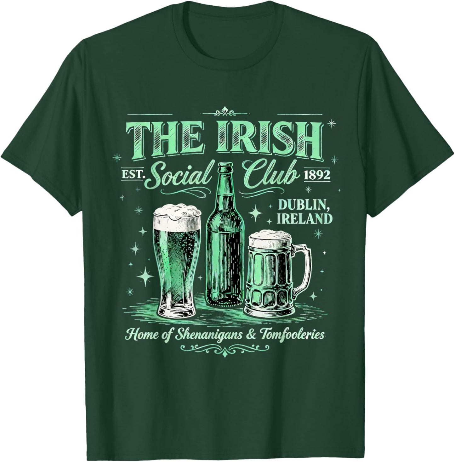 The Irish Social Club Vintage Drinking Team St Patrick's Day T-Shirt - T-Shirt | Forest
