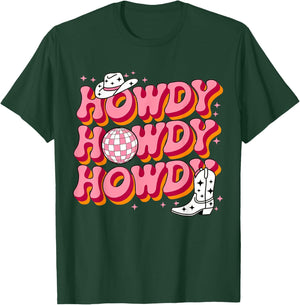 Howdy Western Cowboy Howdy Cowboy Rodeo Cowgirl Western T-Shirt - T-Shirt | Forest