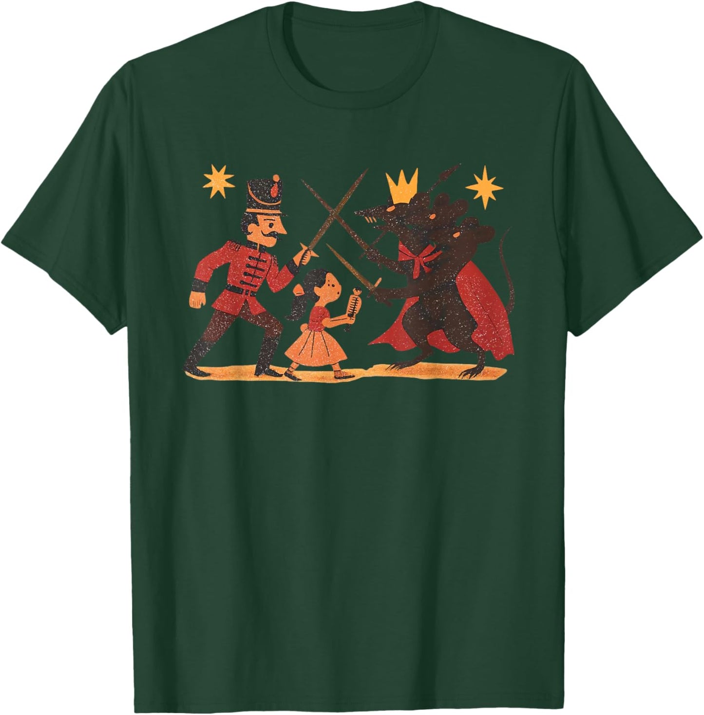 Vintage Nutcrackers Ballet Sugar Plum Fairy Girl Mouse Xmas T-Shirt - T-Shirt | Forest