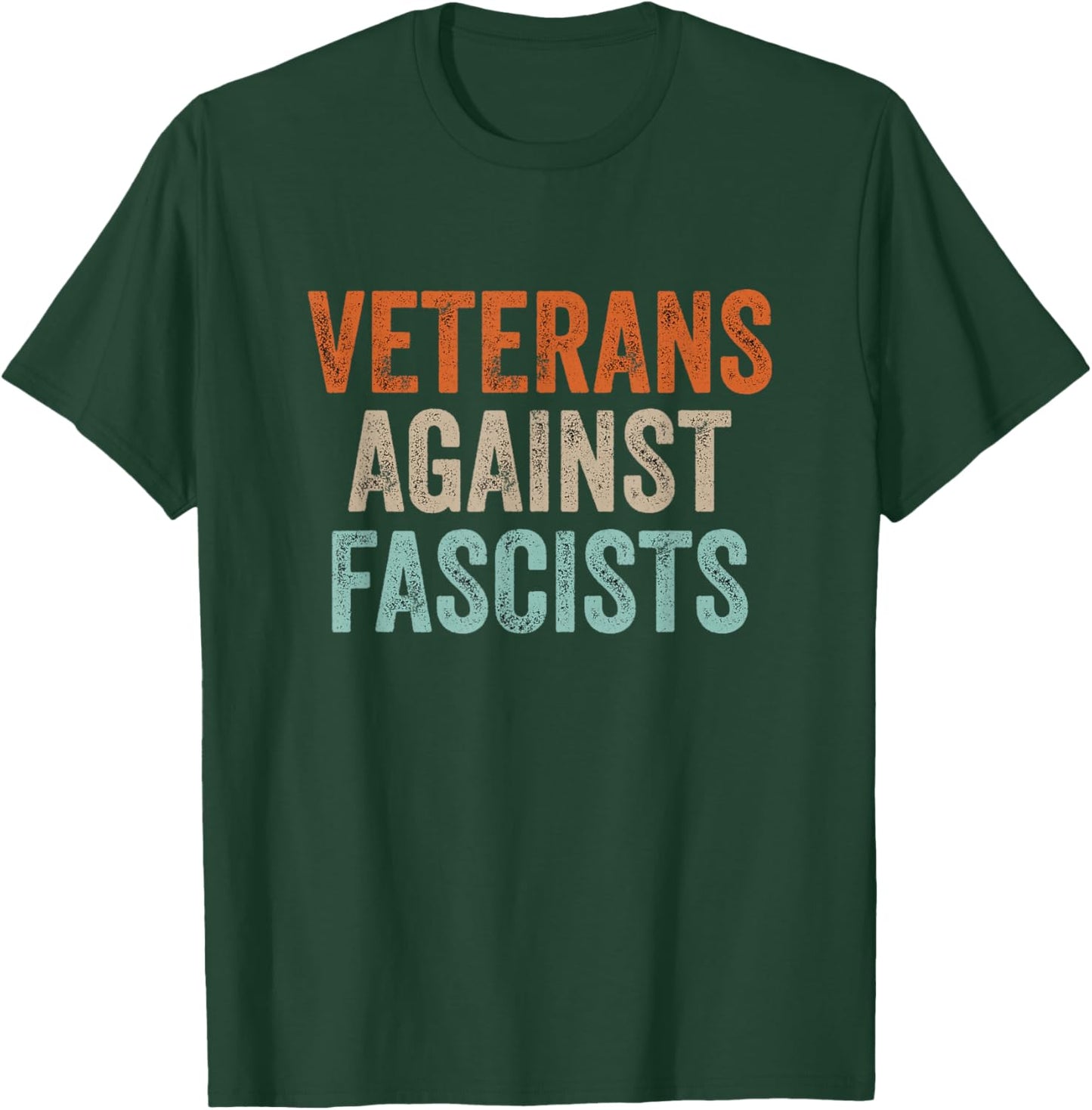 Veterans Against Fascists Retro Patriotic Veteran US Army T-Shirt - T-Shirt | Forest