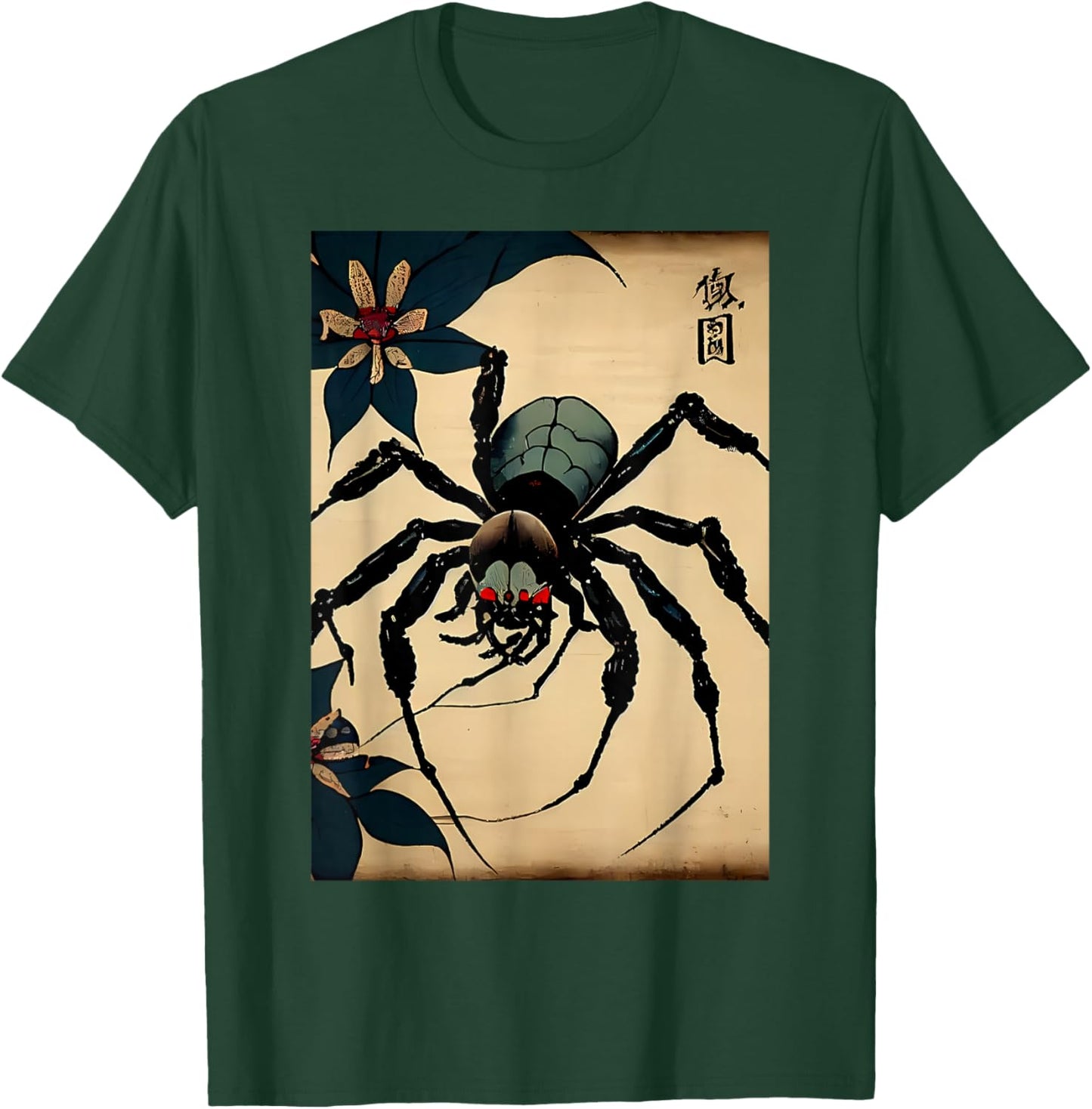 Vintage Spider Tradition Japanese Graphic Anime Ukiyo-e Art T-Shirt - T-Shirt | Forest