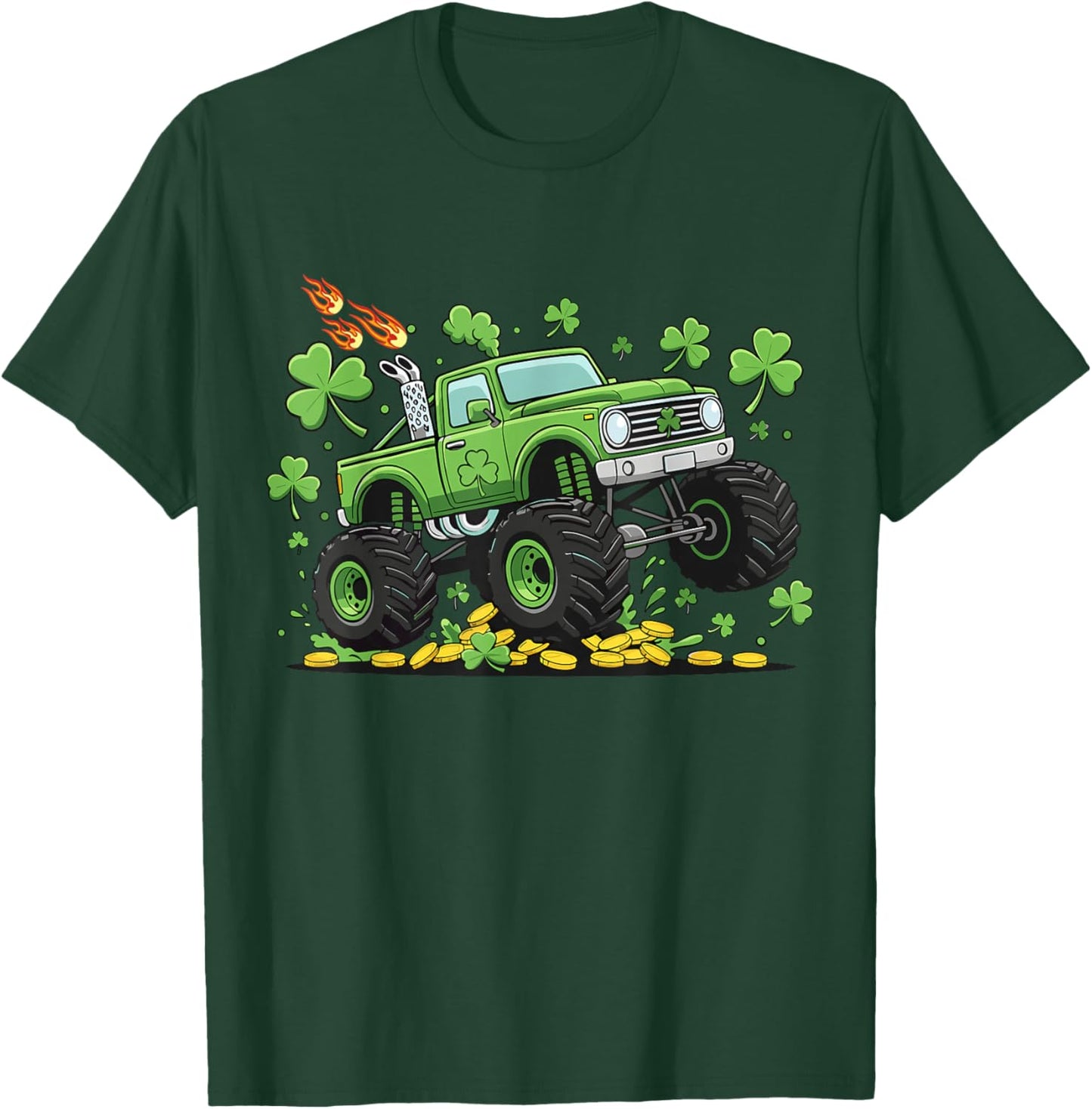 Lucky Monster Truck Shenanigans for Boys St Patricks Day T-Shirt - T-Shirt | Forest