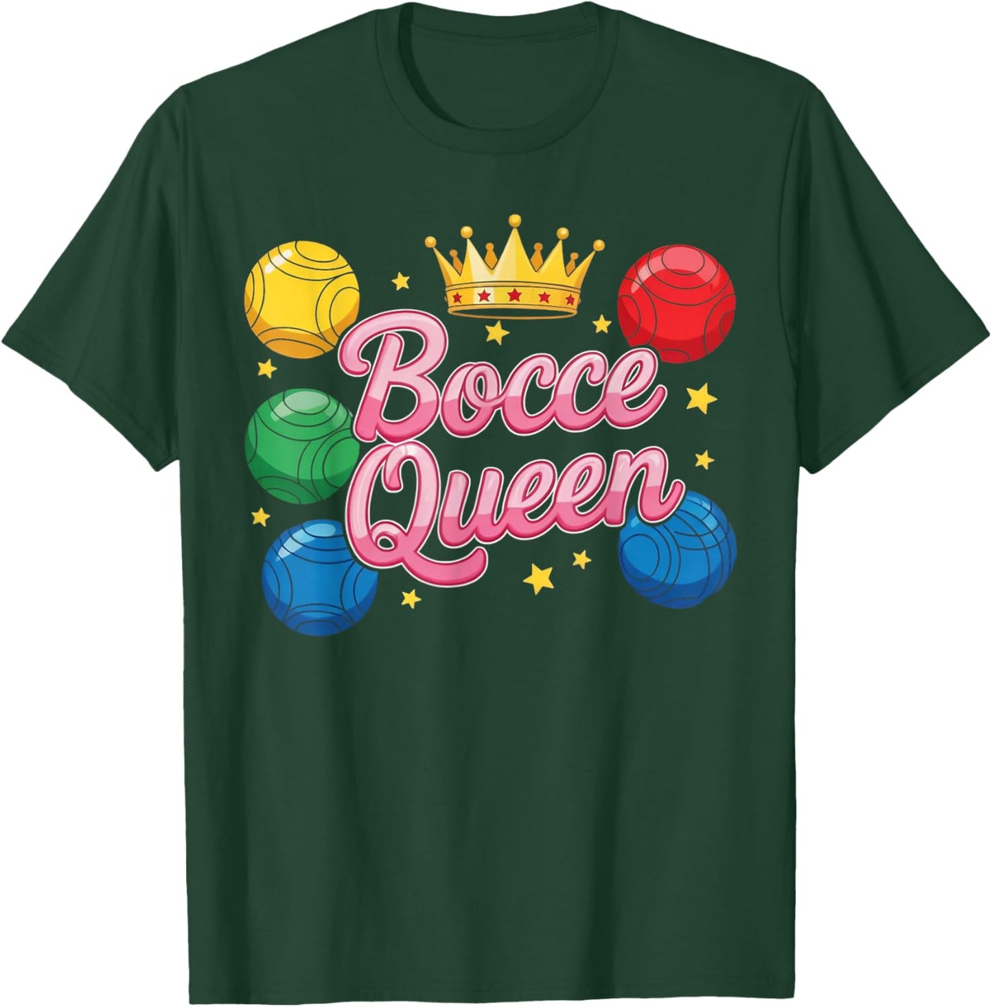 Bocce Queen Bocce Player Boccia Italy Boules Bocce T-Shirt - T-Shirt | Forest