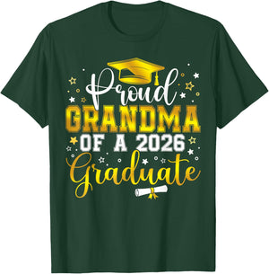 Proud Grandma of a Class of 2026 Graduate Senior Graduation T-Shirt - T-Shirt | Forest