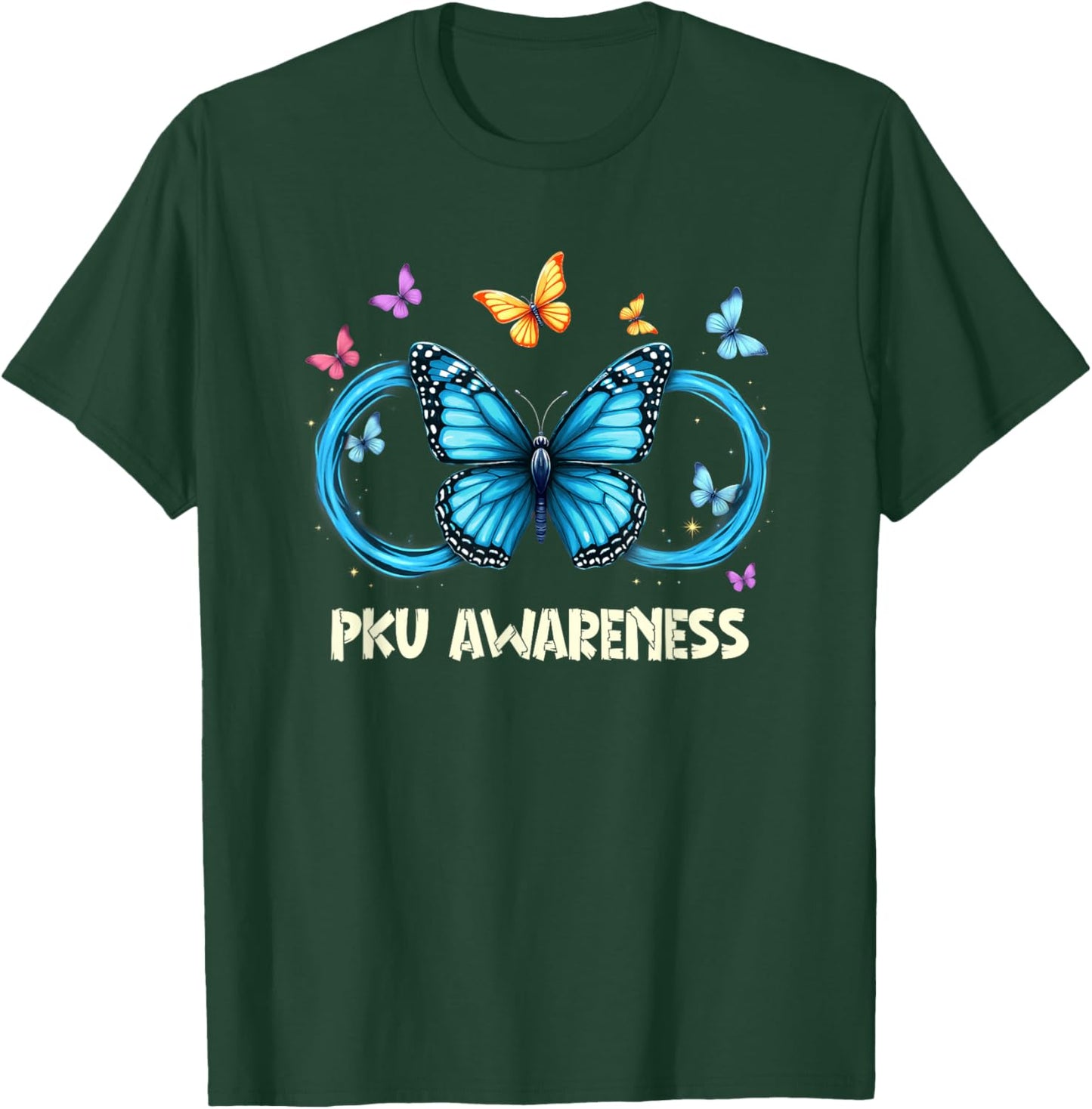 Butterfly Infinity PKU Awareness T-Shirt - T-Shirt | Forest